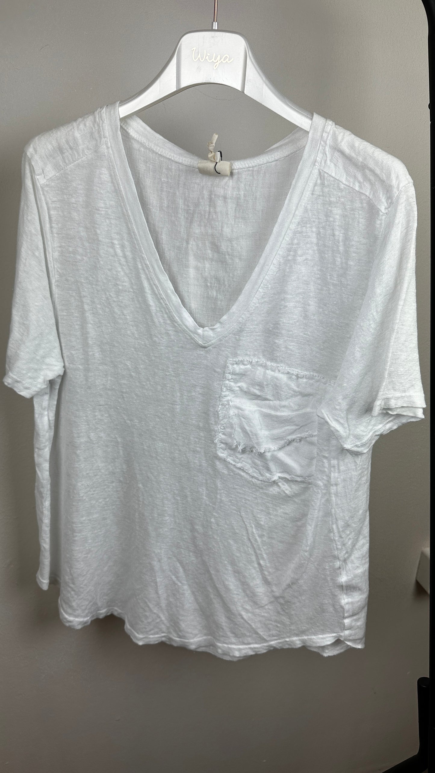 Leinen T-Shirt mit Tasche