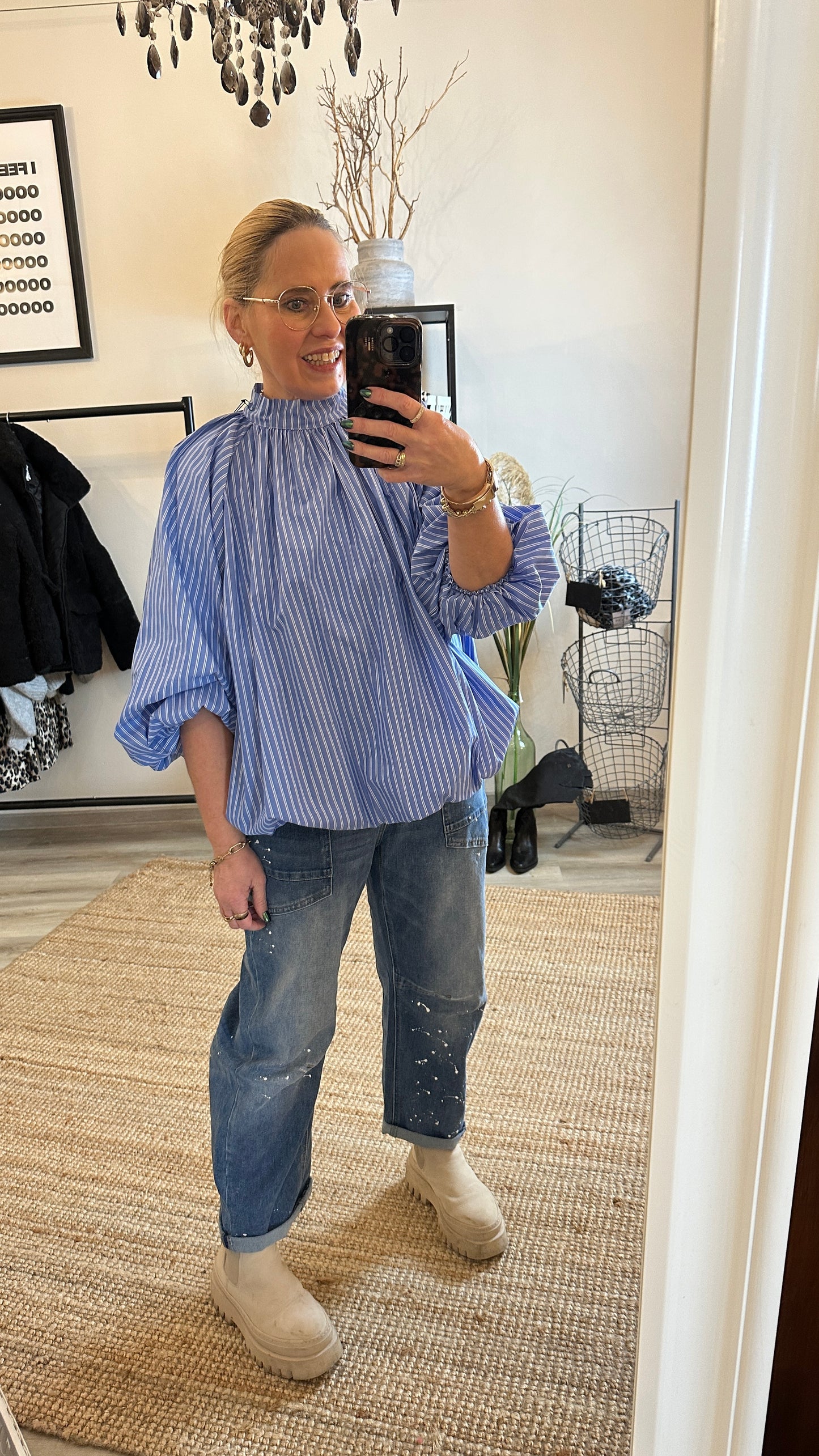 Ballonbluse in drei Farben