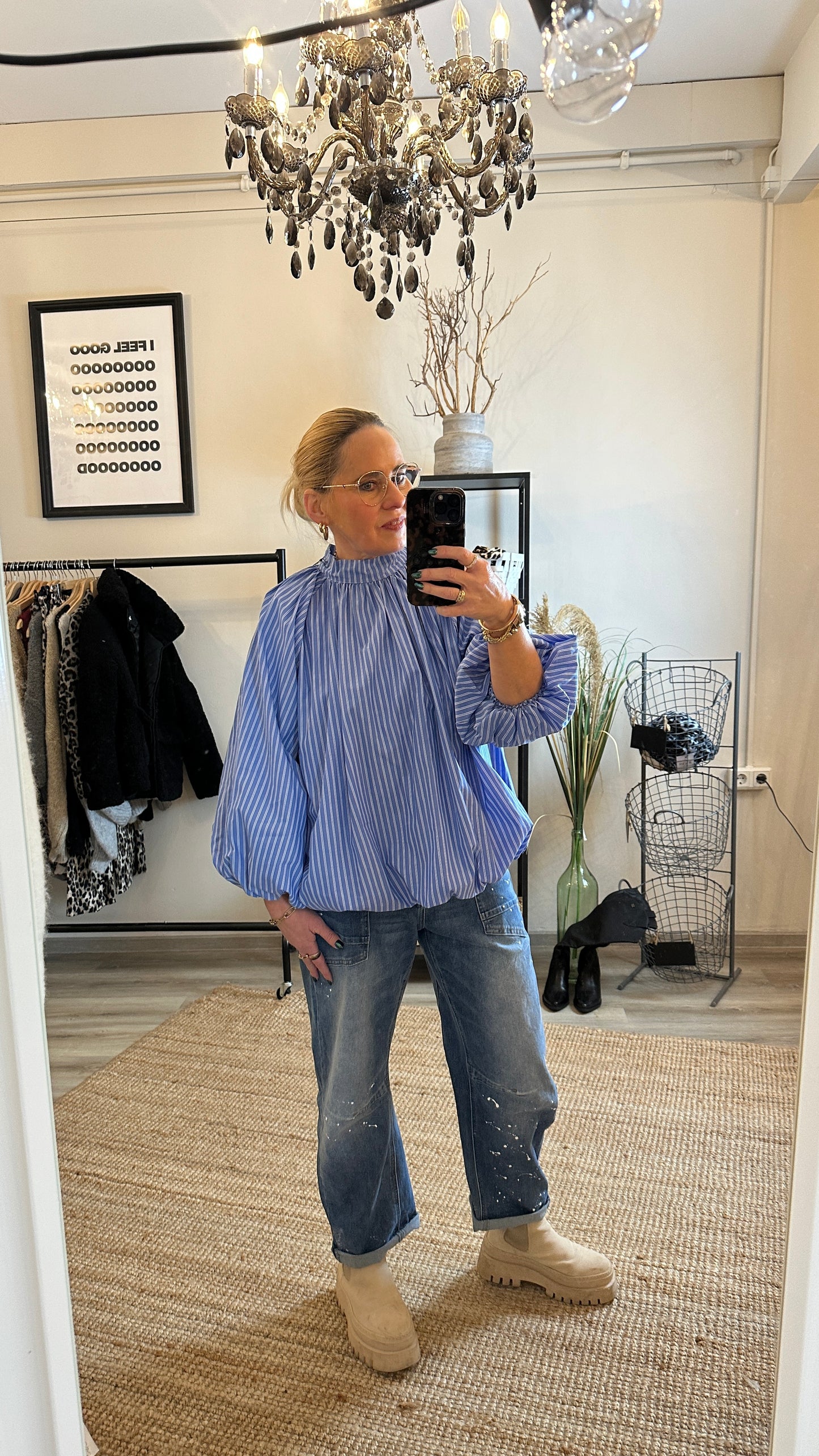 Ballonbluse in drei Farben