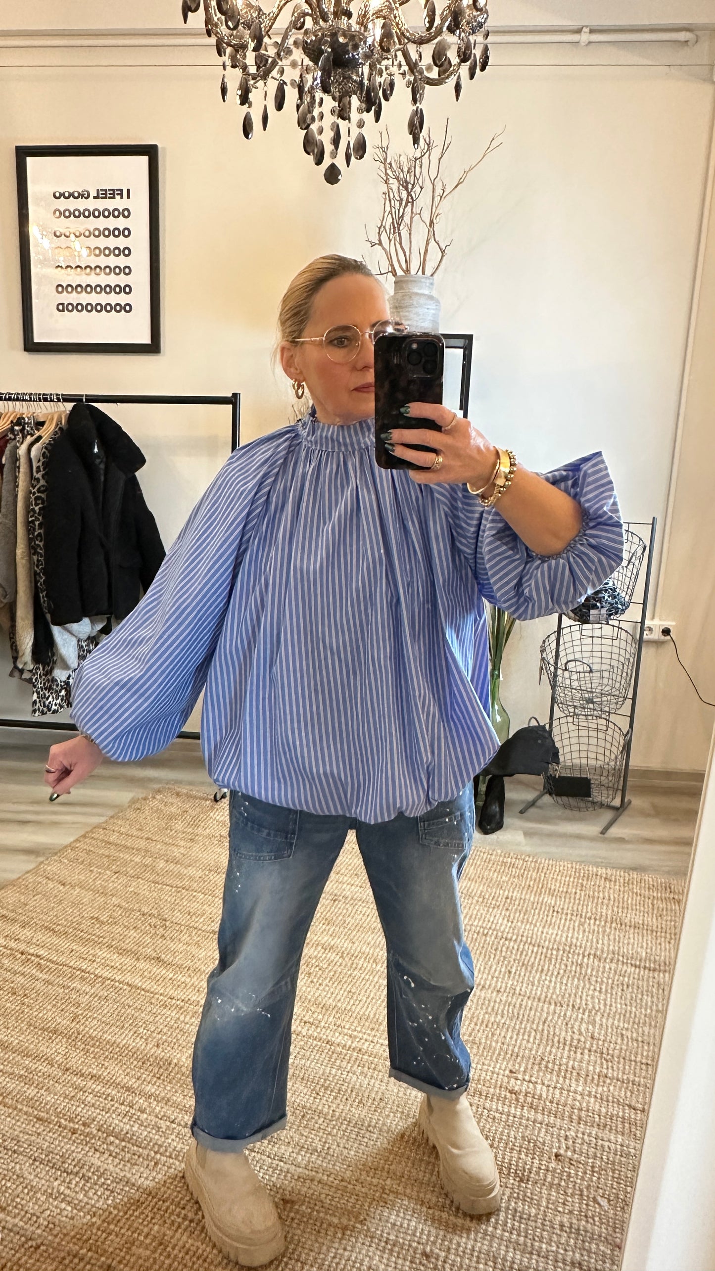 Ballonbluse in drei Farben