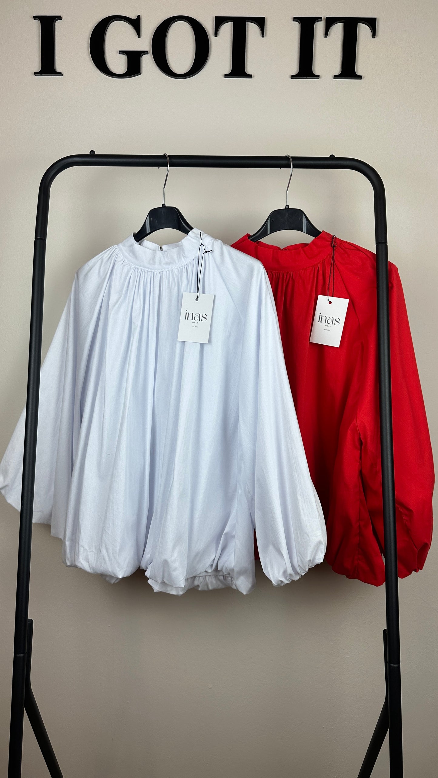 Ballonbluse in drei Farben