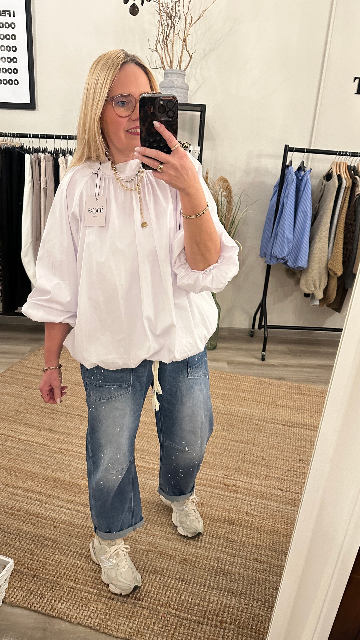 Ballonbluse in drei Farben