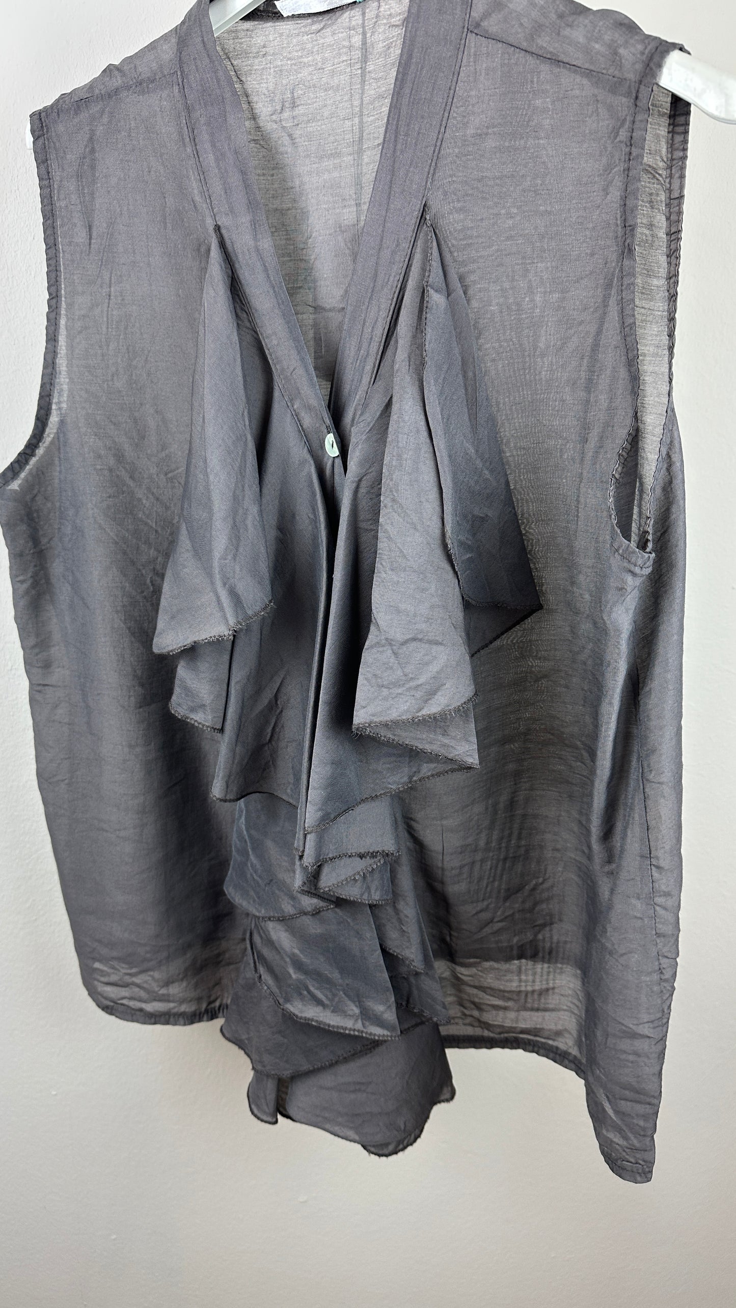 Volant Bluse ärmellos