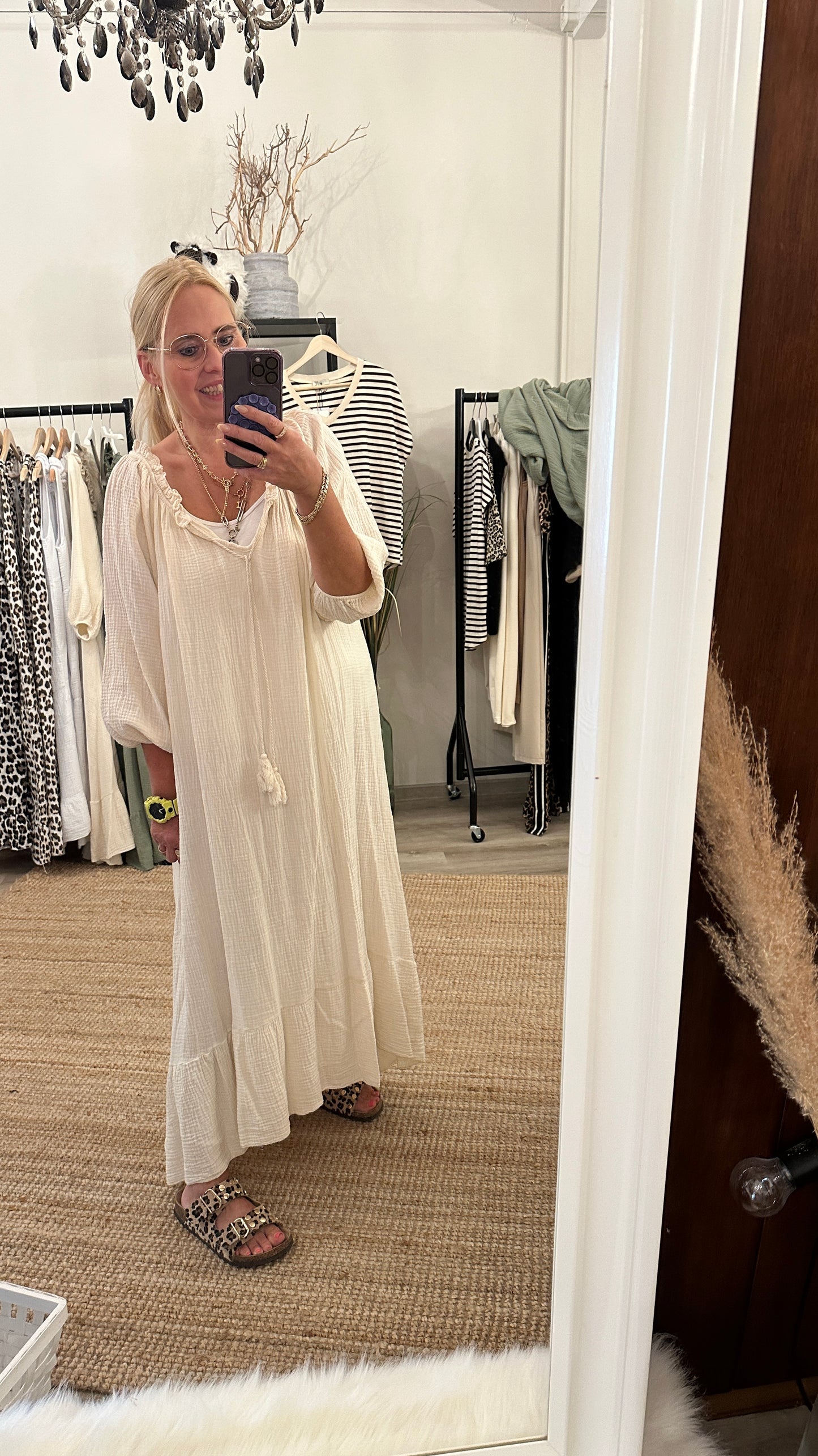 Musselin Maxikleid