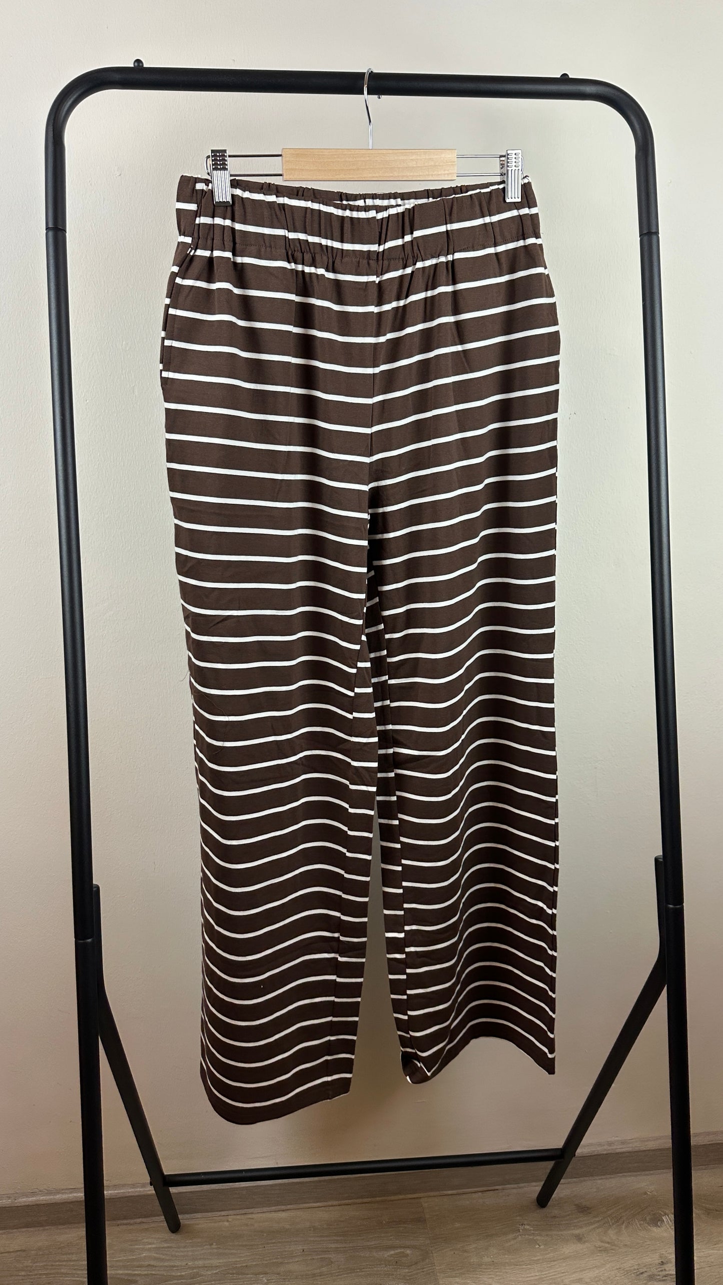 Jersey Streifenhose Brown