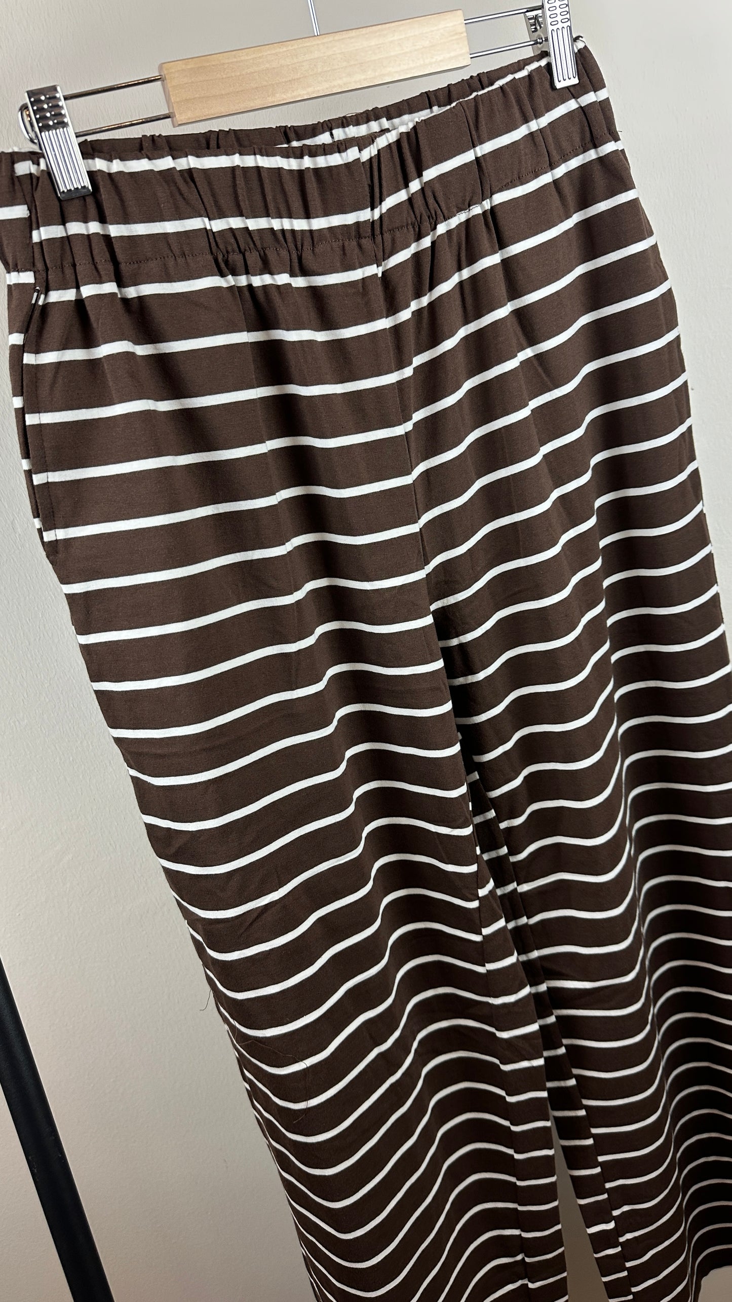 Jersey Streifenhose Brown