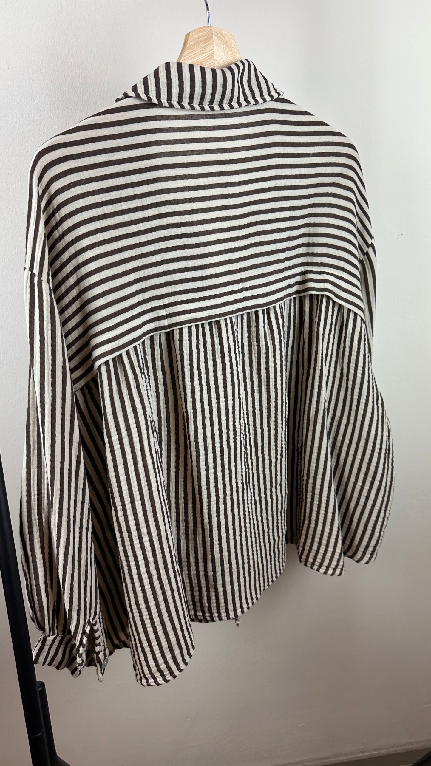 Musselinhemd small Stripes brown
