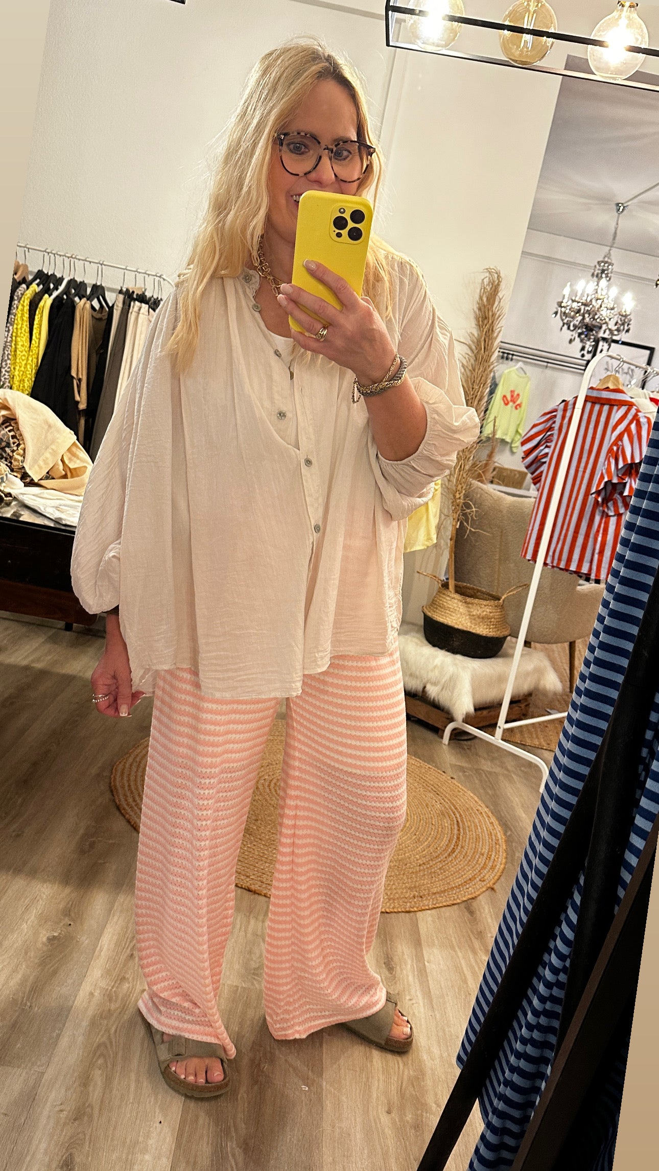 Sommerstrickhose geringelt