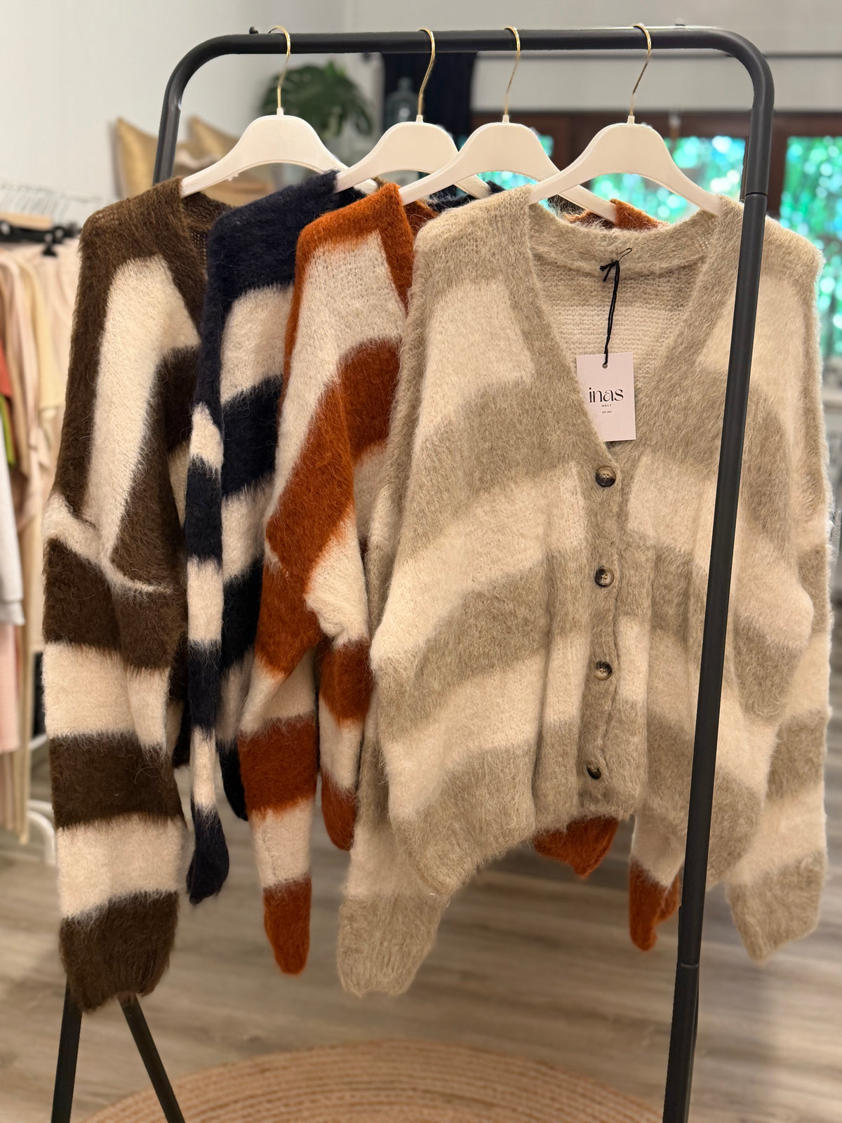 Kid Mohair  Blockstreifen Cardigan