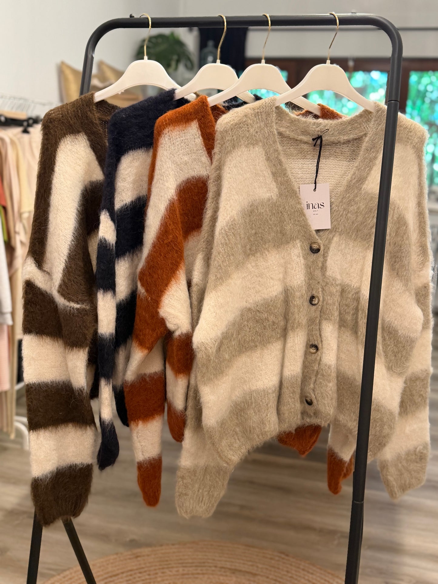 Kid Mohair  Blockstreifen Cardigan