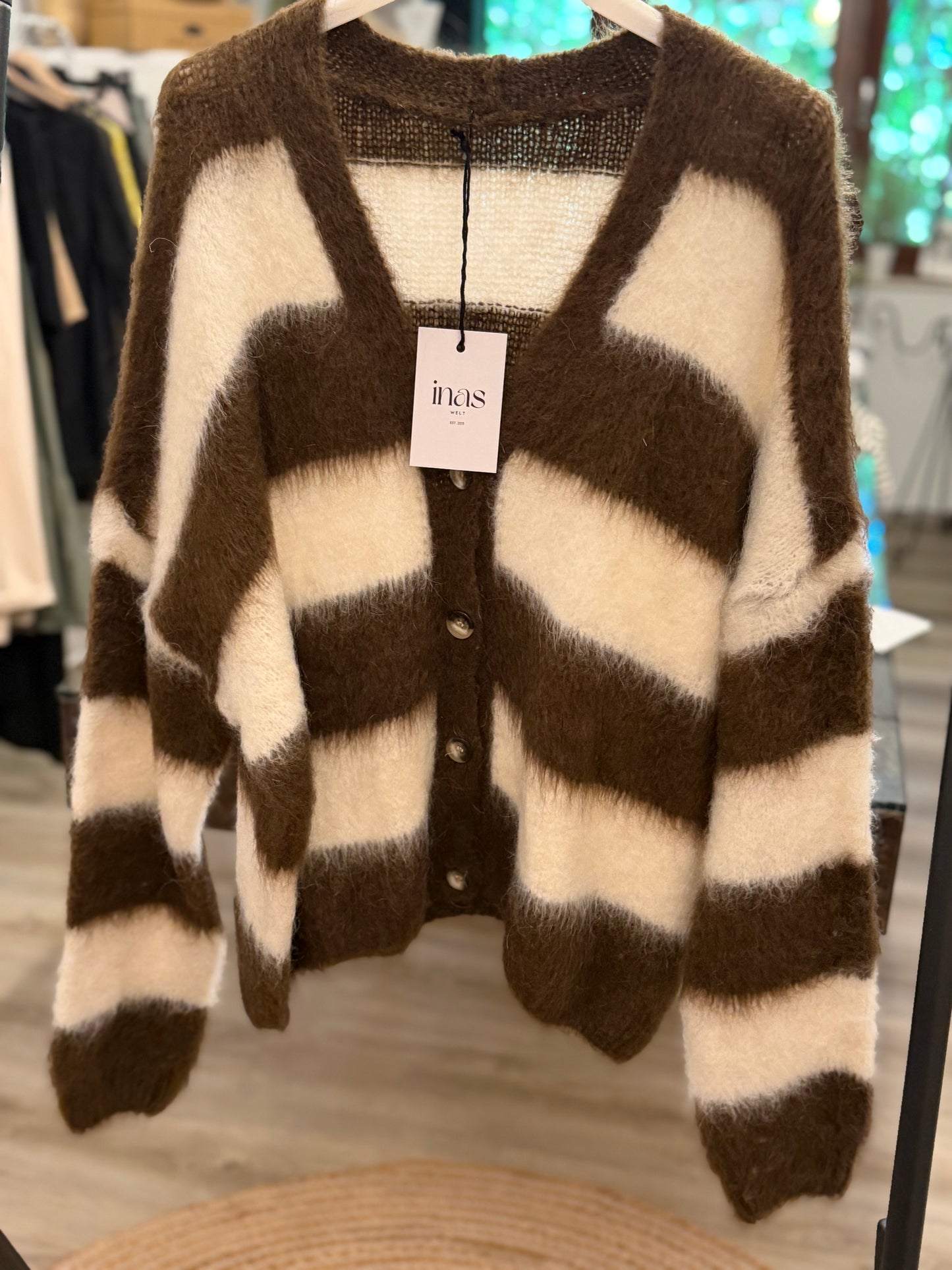 Kid Mohair  Blockstreifen Cardigan