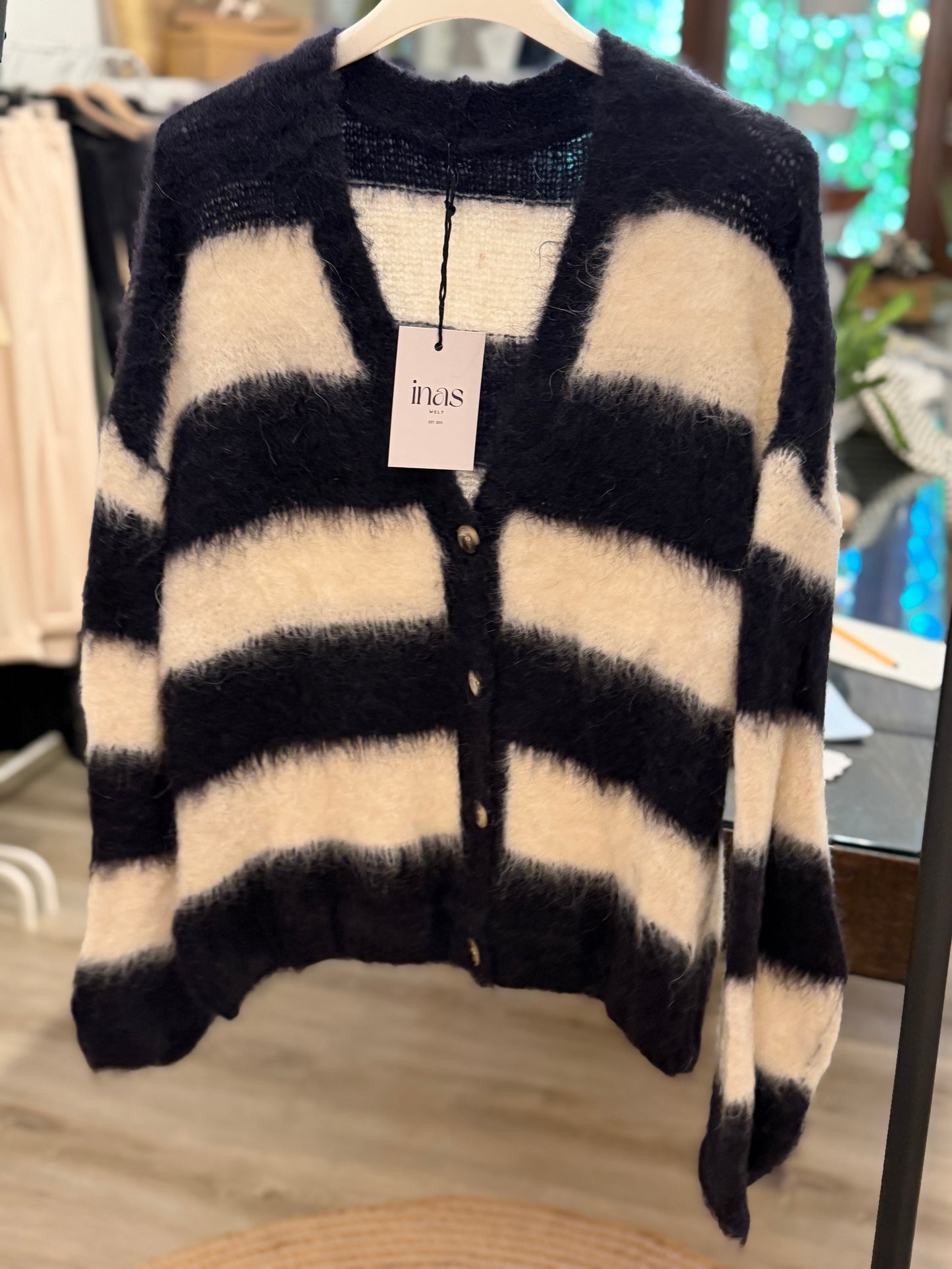 Kid Mohair  Blockstreifen Cardigan