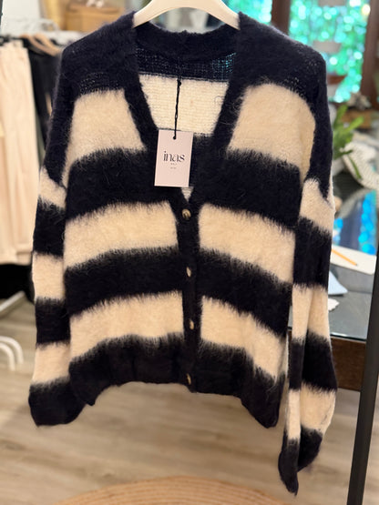 Kid Mohair  Blockstreifen Cardigan