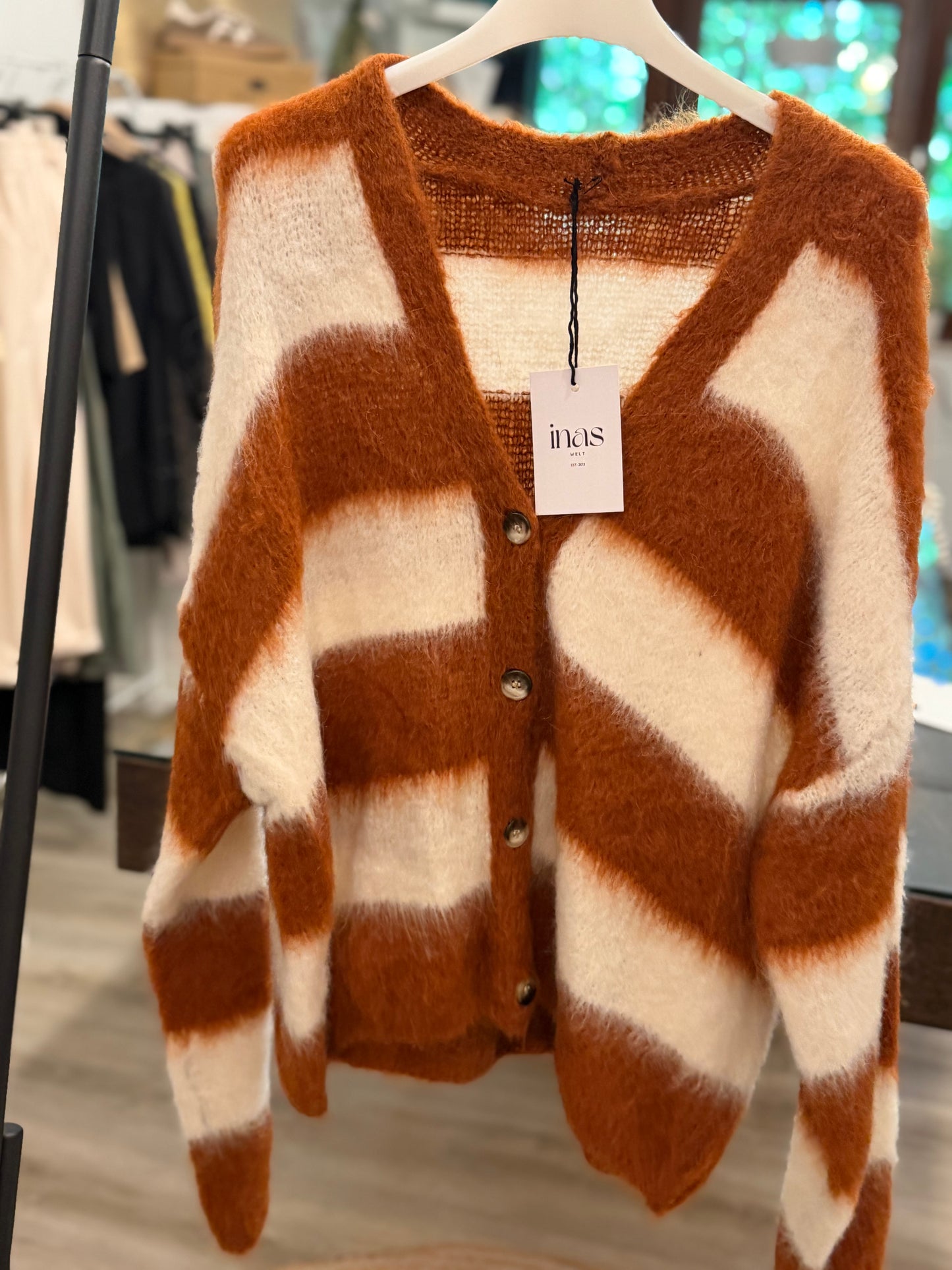 Kid Mohair  Blockstreifen Cardigan