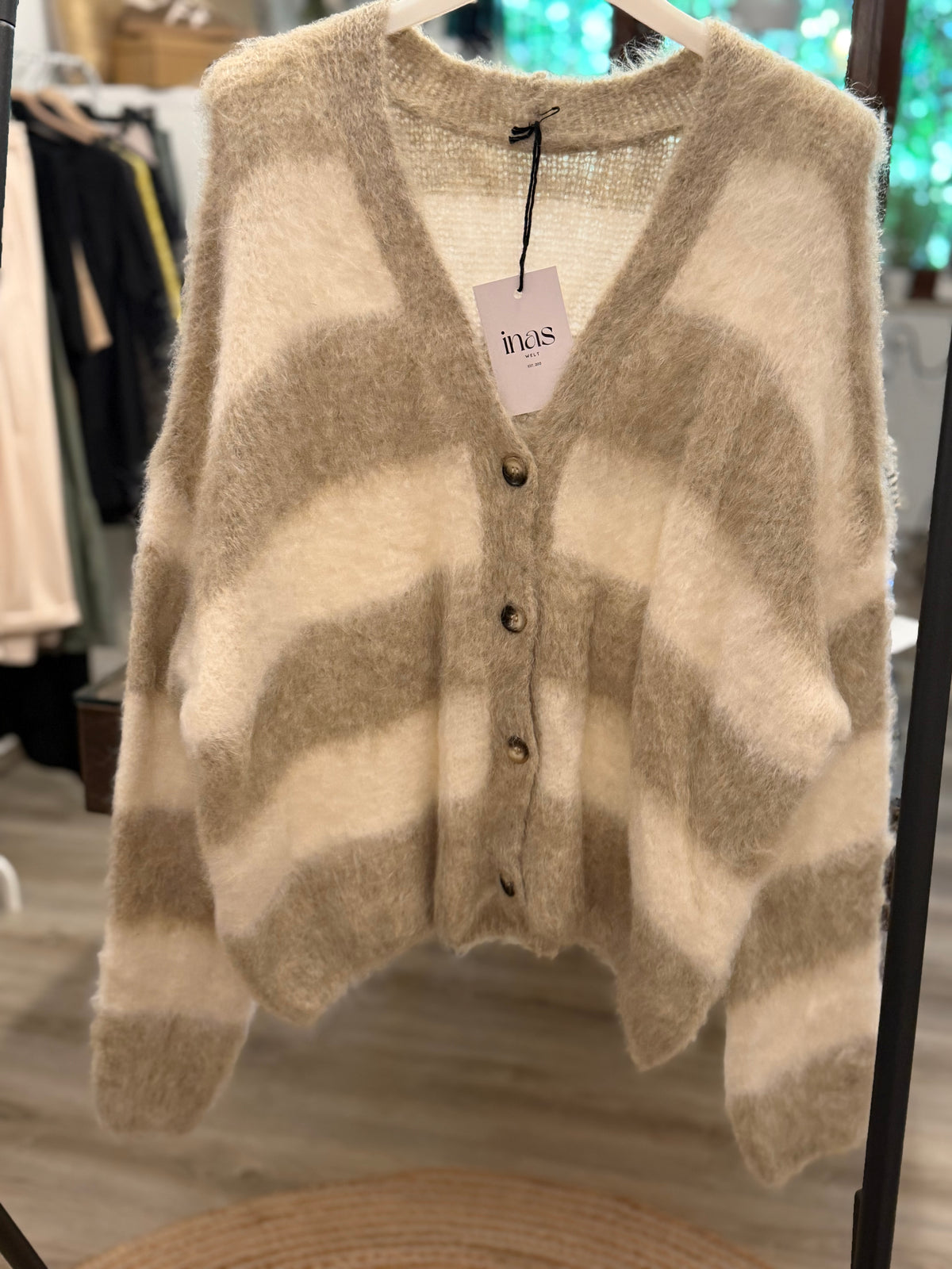 Kid Mohair  Blockstreifen Cardigan