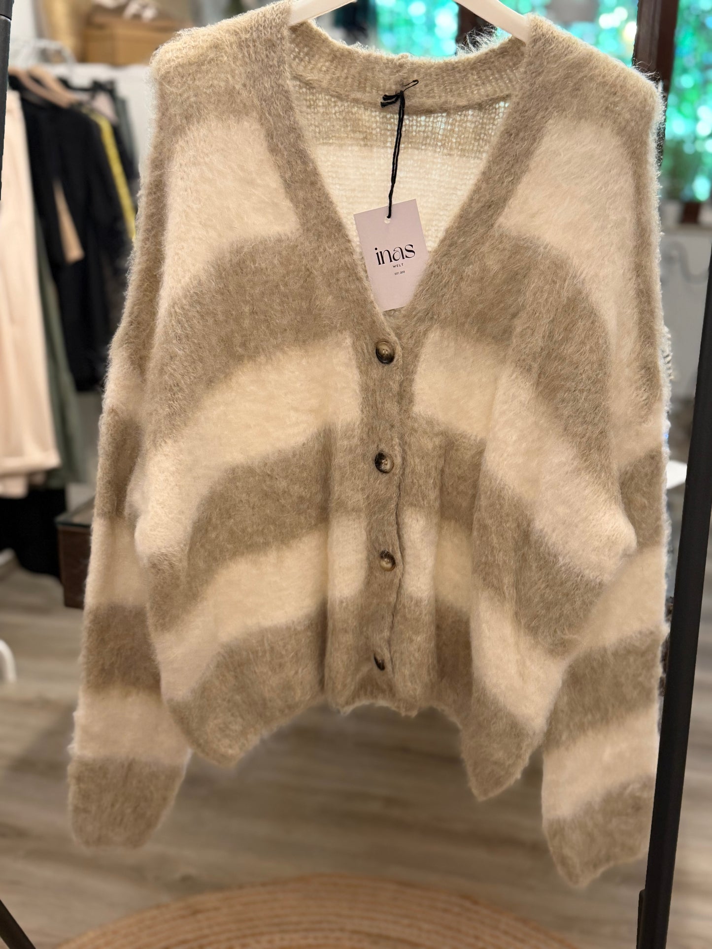 Kid Mohair  Blockstreifen Cardigan