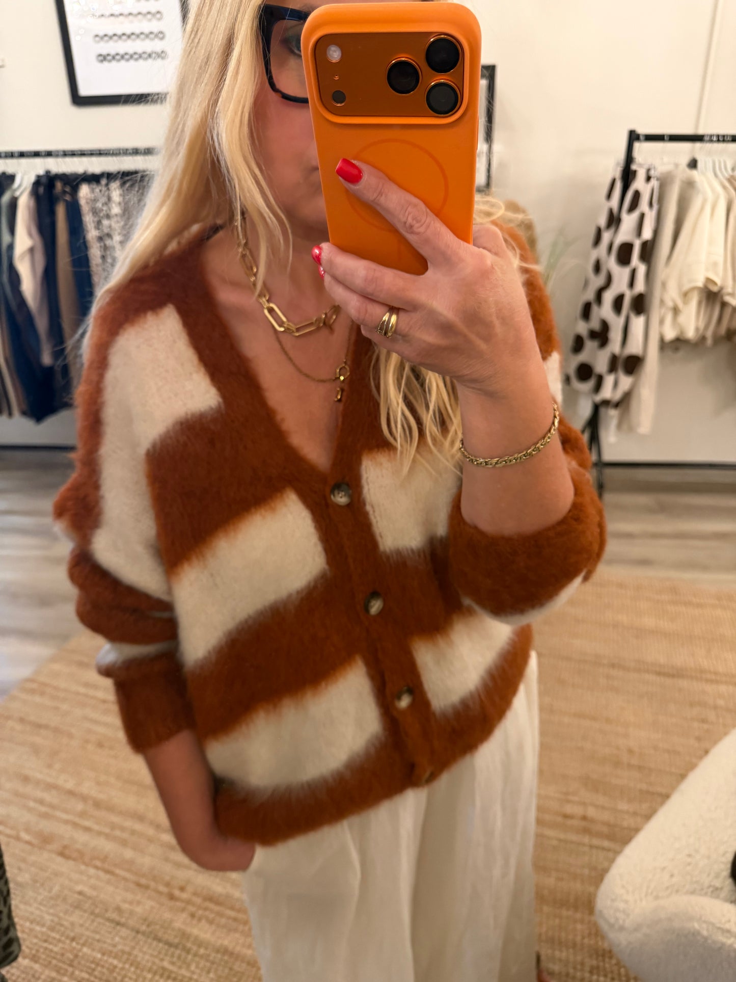 Kid Mohair  Blockstreifen Cardigan