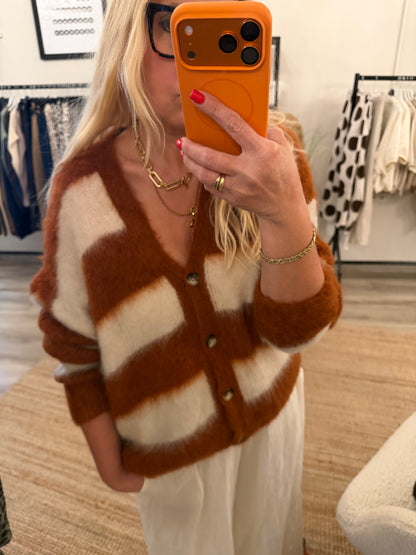 Kid Mohair  Blockstreifen Cardigan