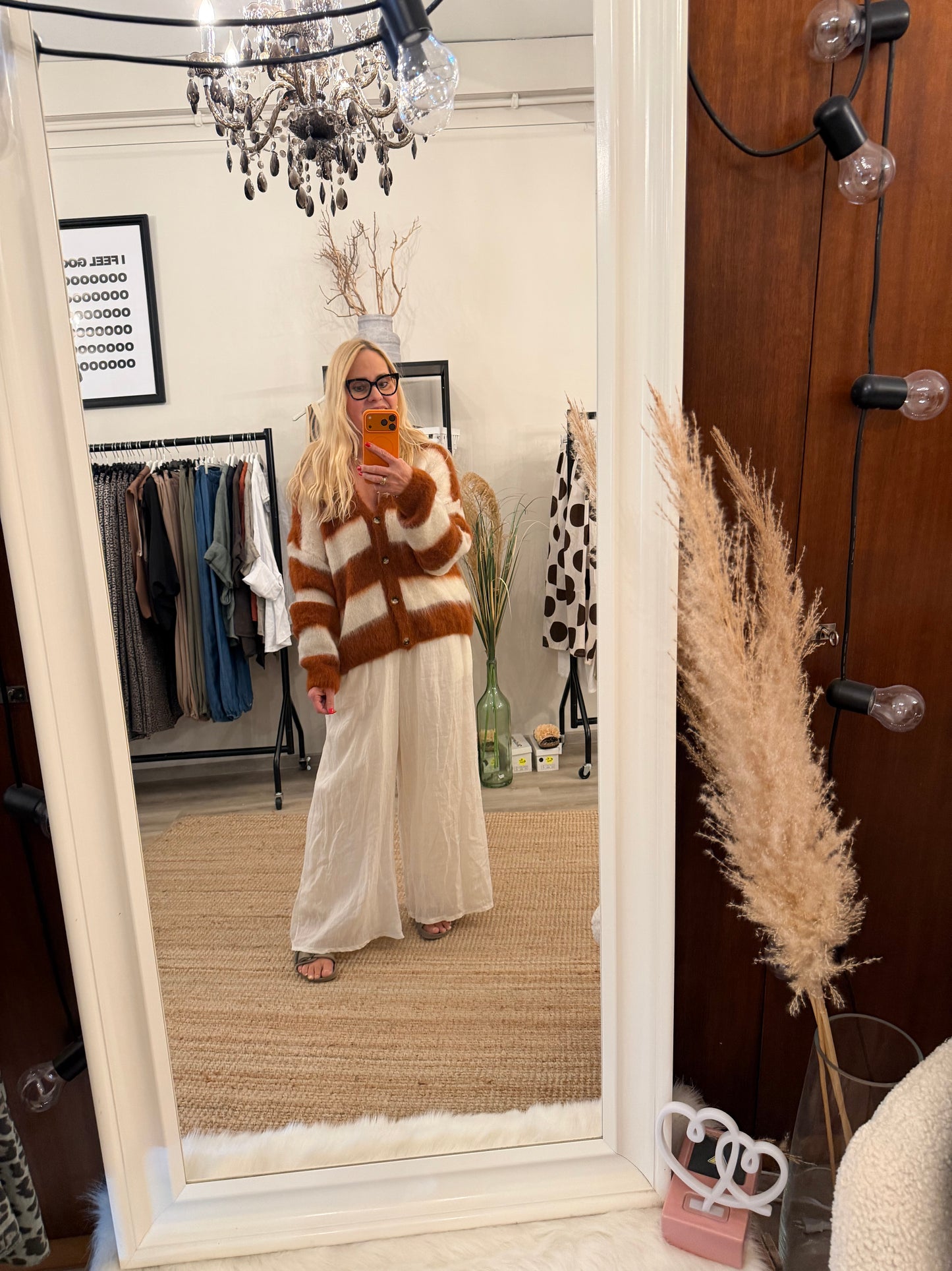 Kid Mohair  Blockstreifen Cardigan