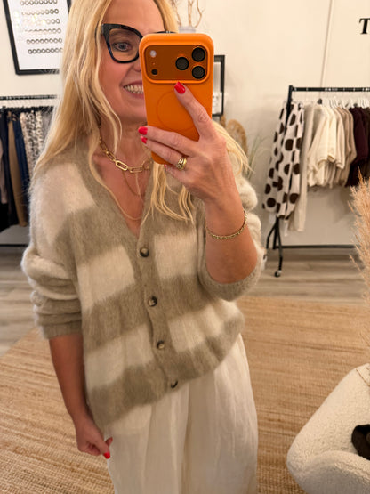 Kid Mohair  Blockstreifen Cardigan