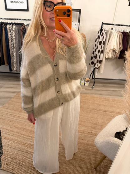 Kid Mohair  Blockstreifen Cardigan
