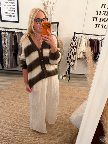 Kid Mohair  Blockstreifen Cardigan