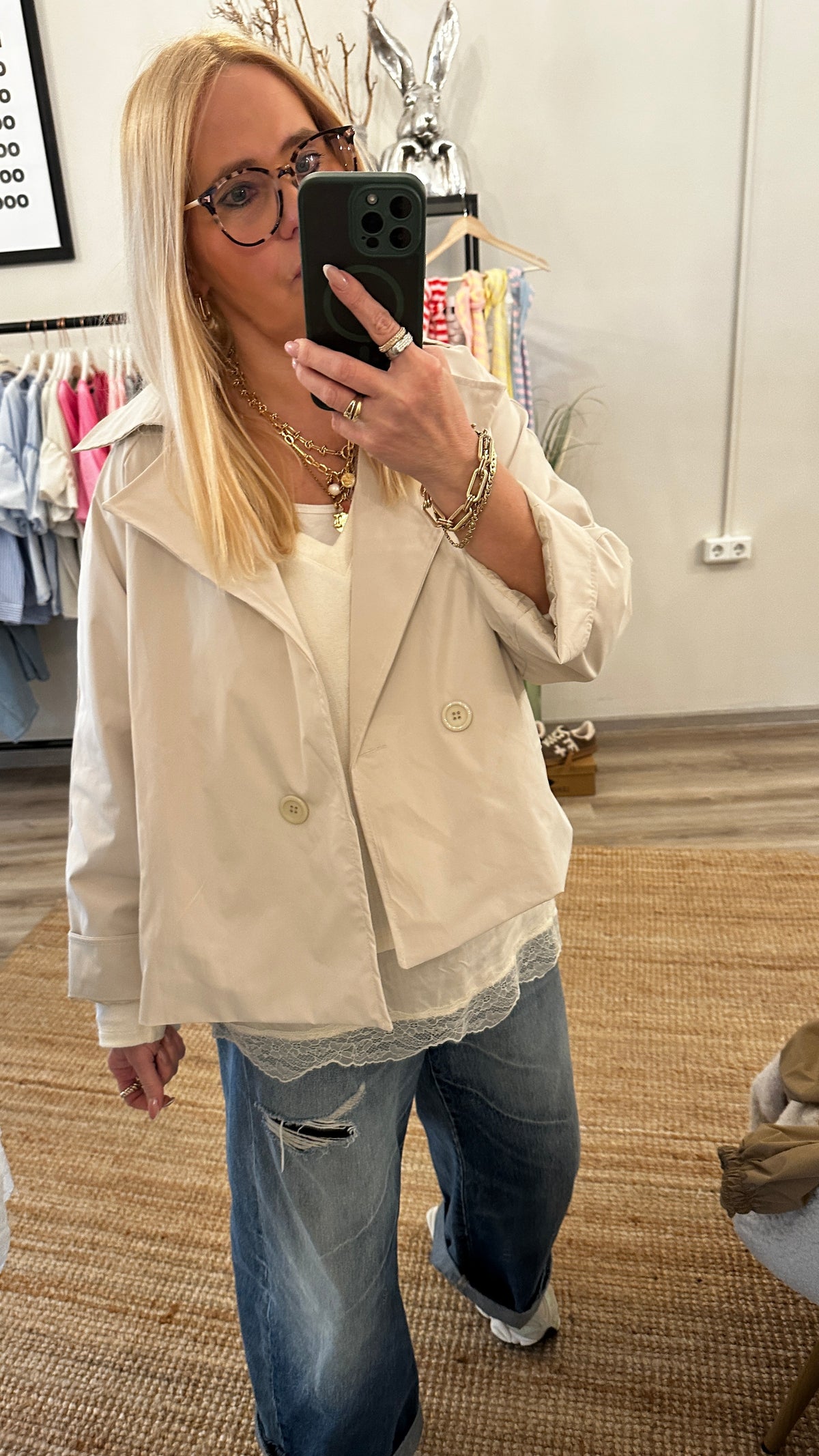 Kurze Trench Jacke