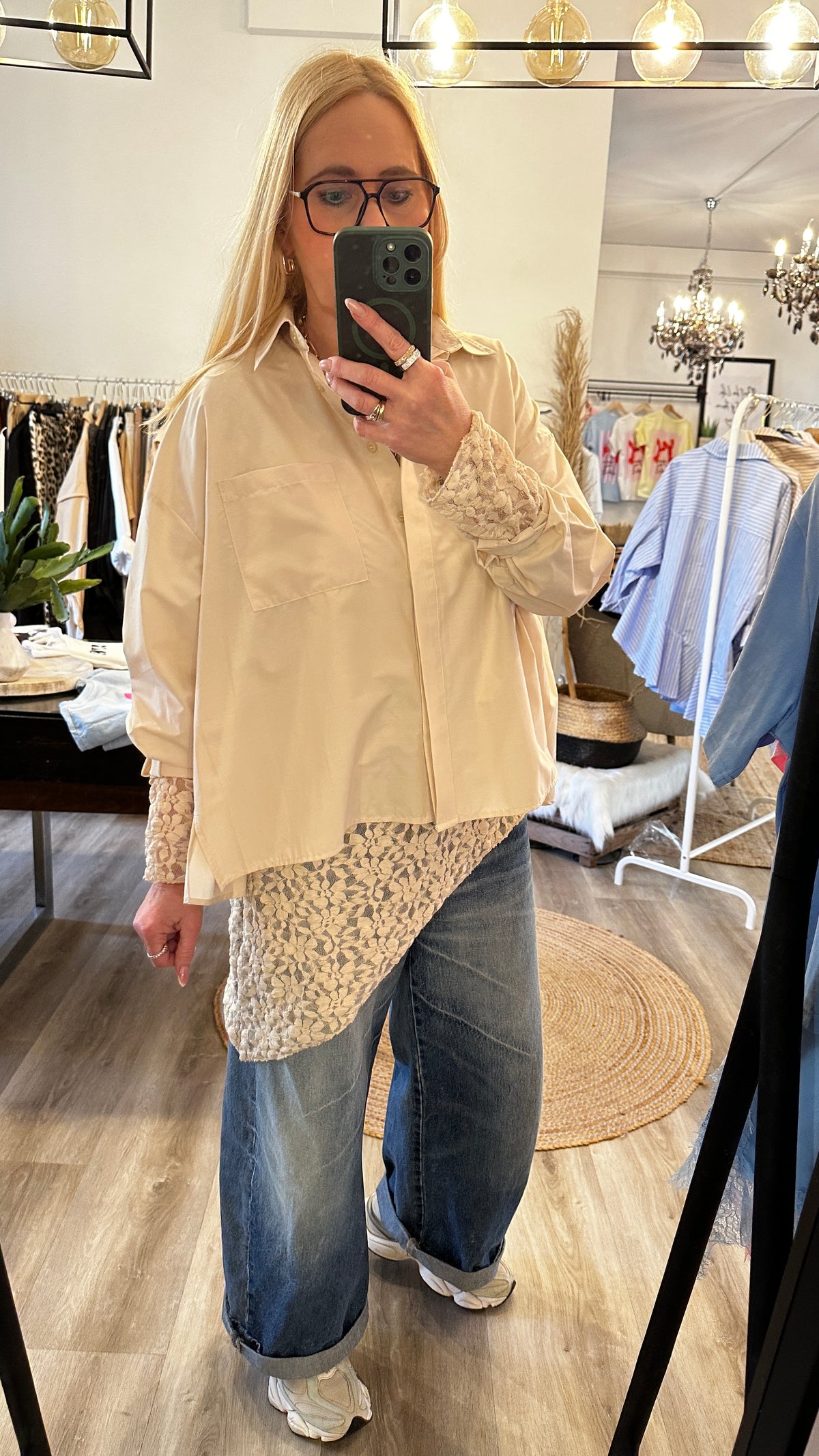 Spitzen Longshirt