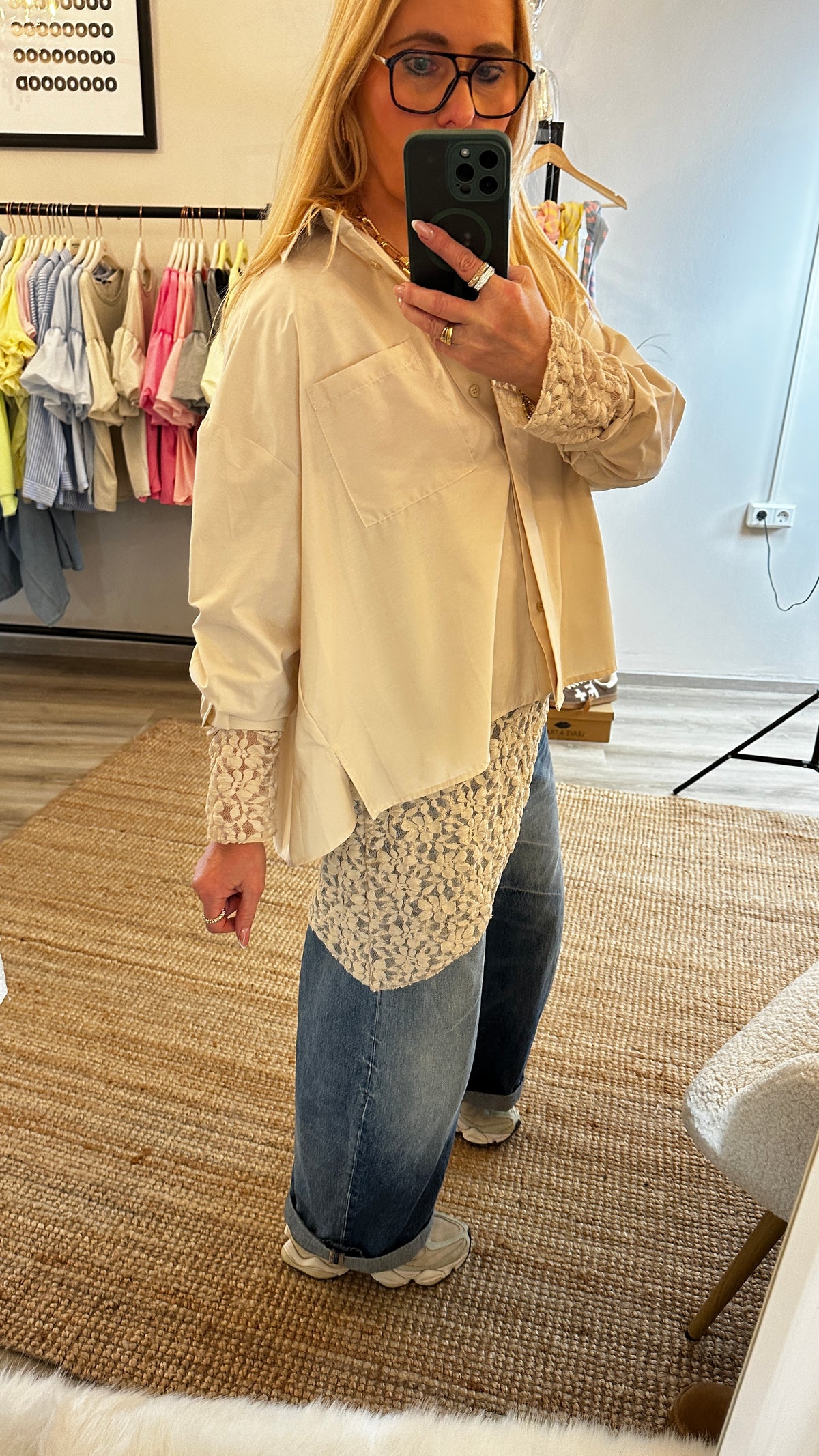 Spitzen Longshirt