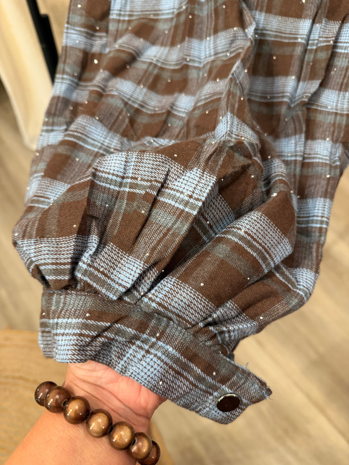 Ballonhose kariert mit Glitzer