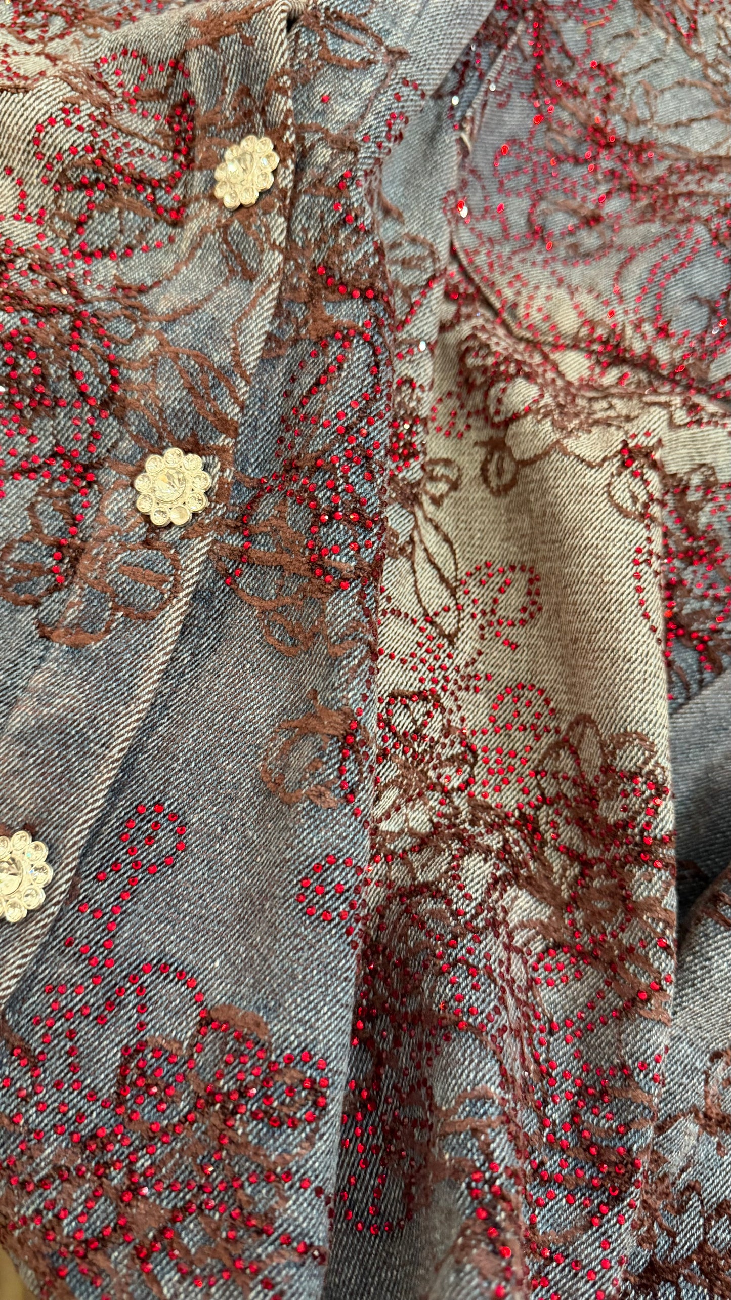 Jeans Hemdjacke Glitter & Sparkle Red
