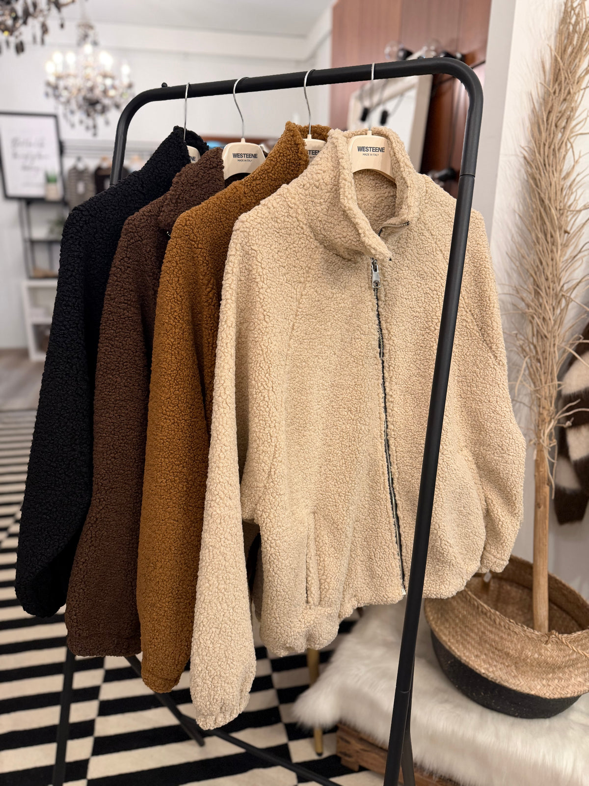 Teddy Bomberjacke oversize