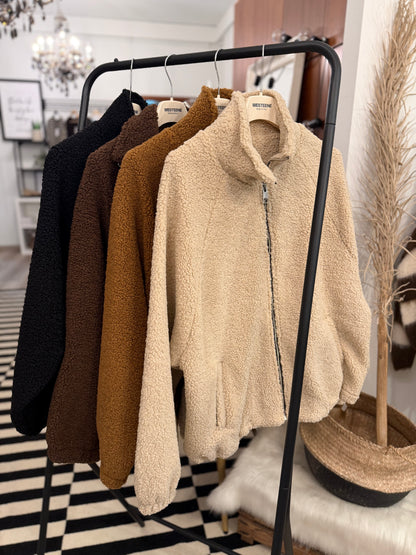 Teddy Bomberjacke oversize