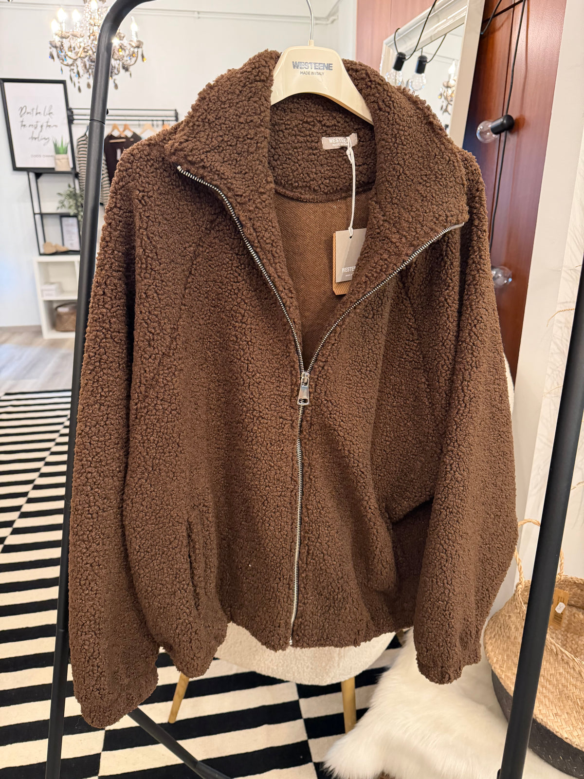 Teddy Bomberjacke oversize