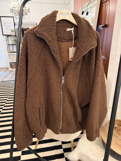 Teddy Bomberjacke oversize