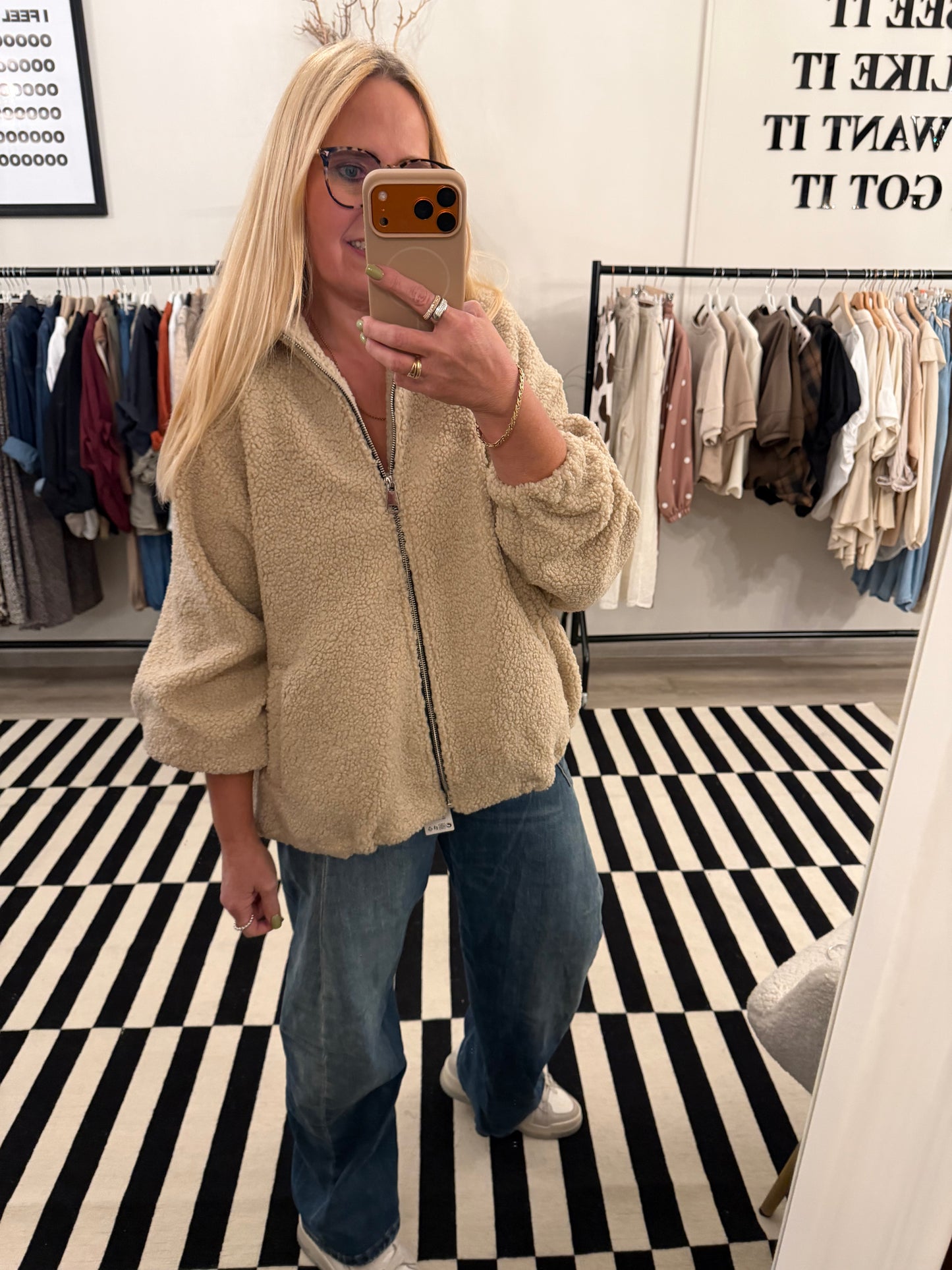 Teddy Bomberjacke oversize