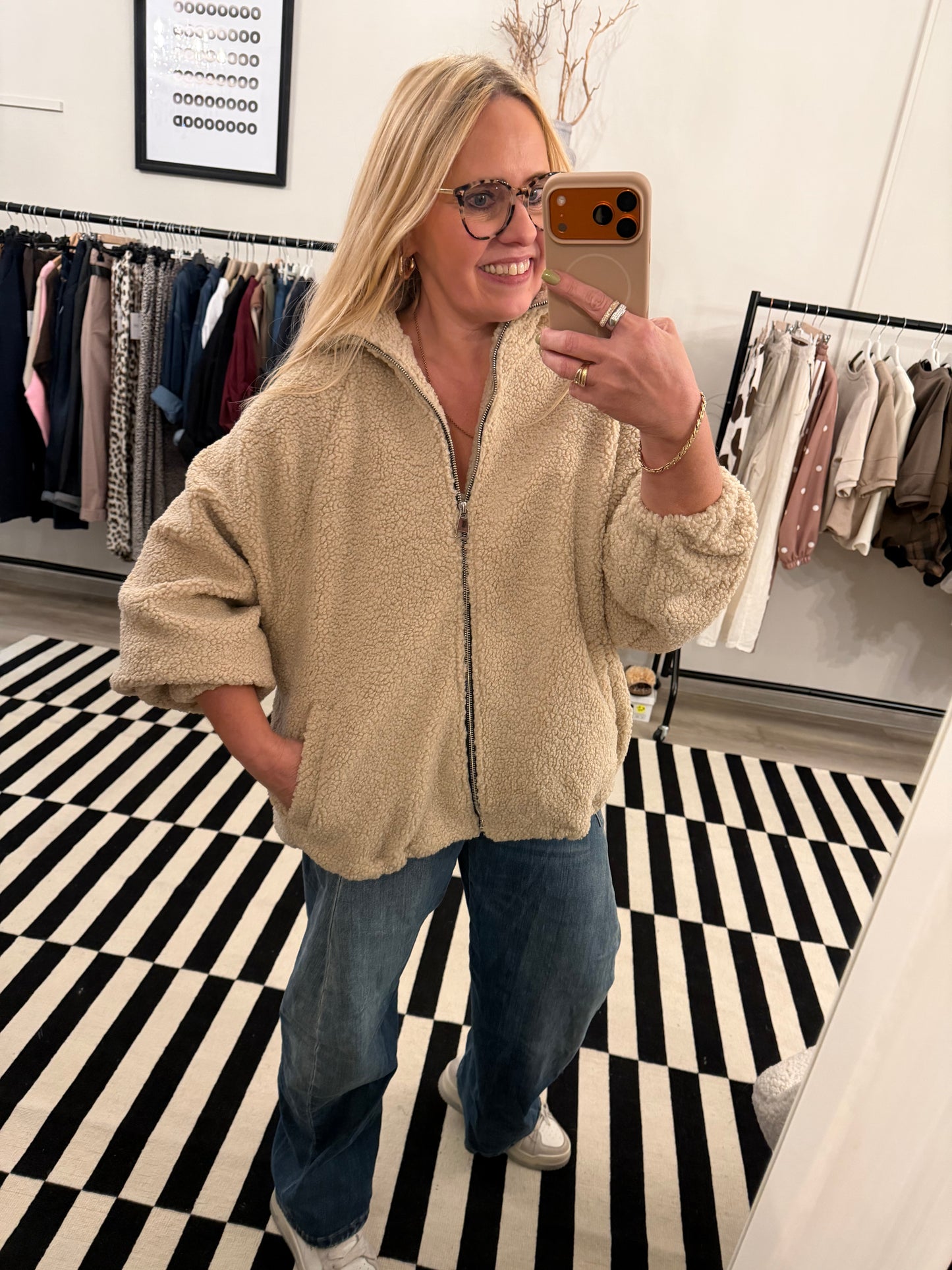 Teddy Bomberjacke oversize
