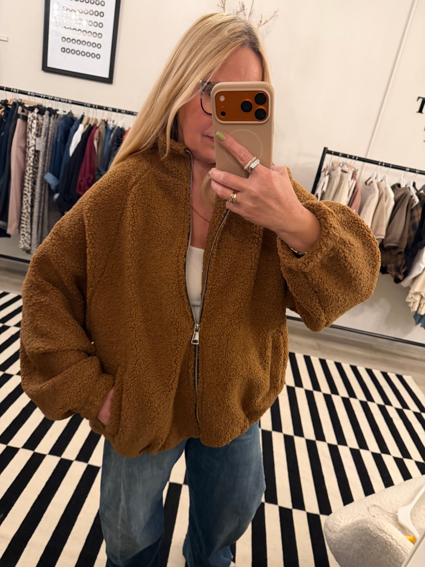 Teddy Bomberjacke oversize