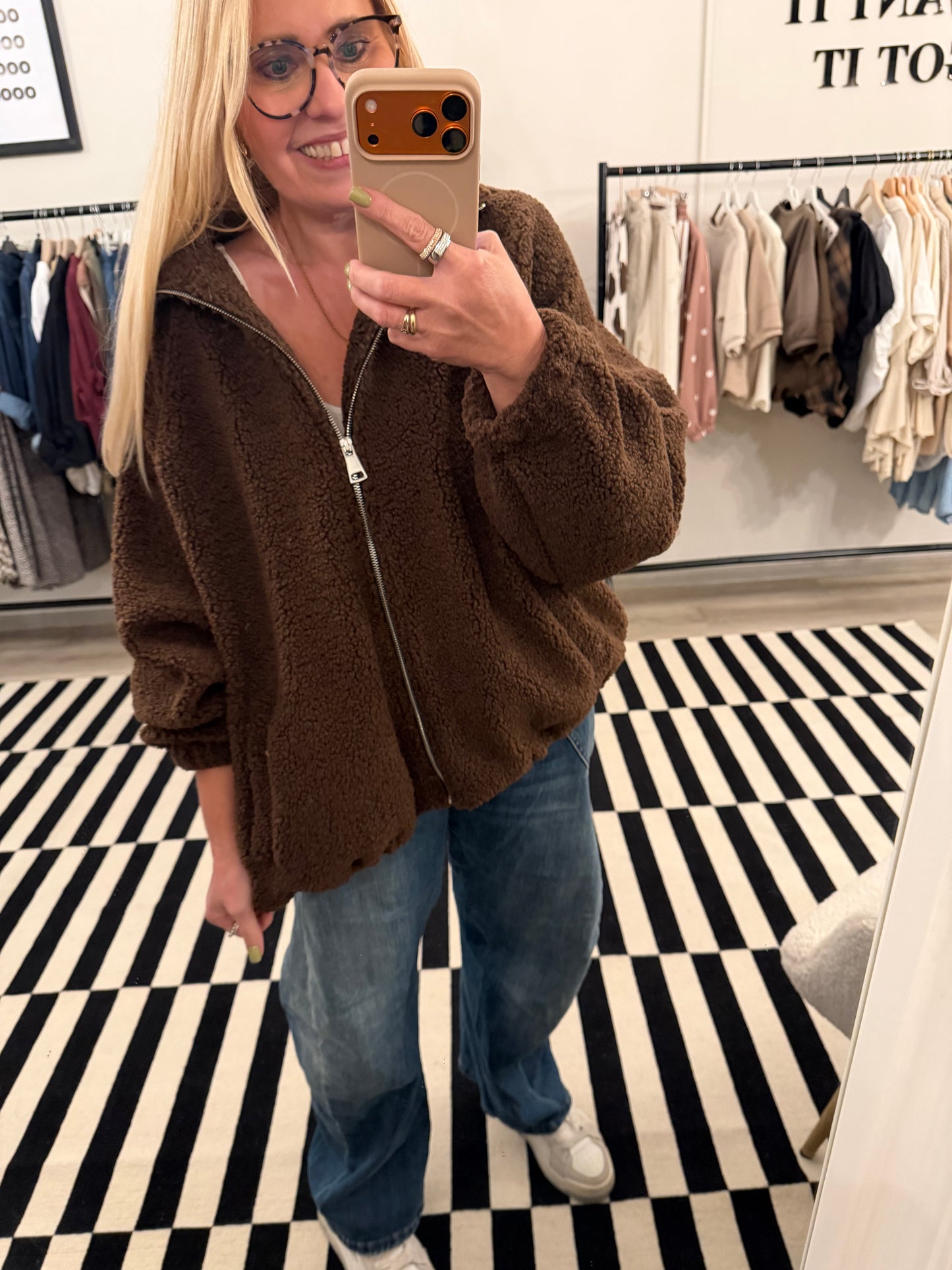 Teddy Bomberjacke oversize