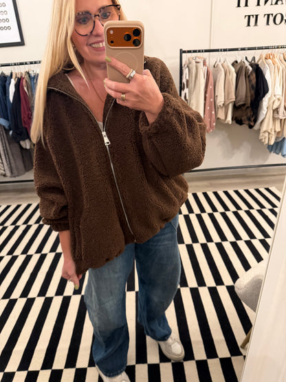 Teddy Bomberjacke oversize