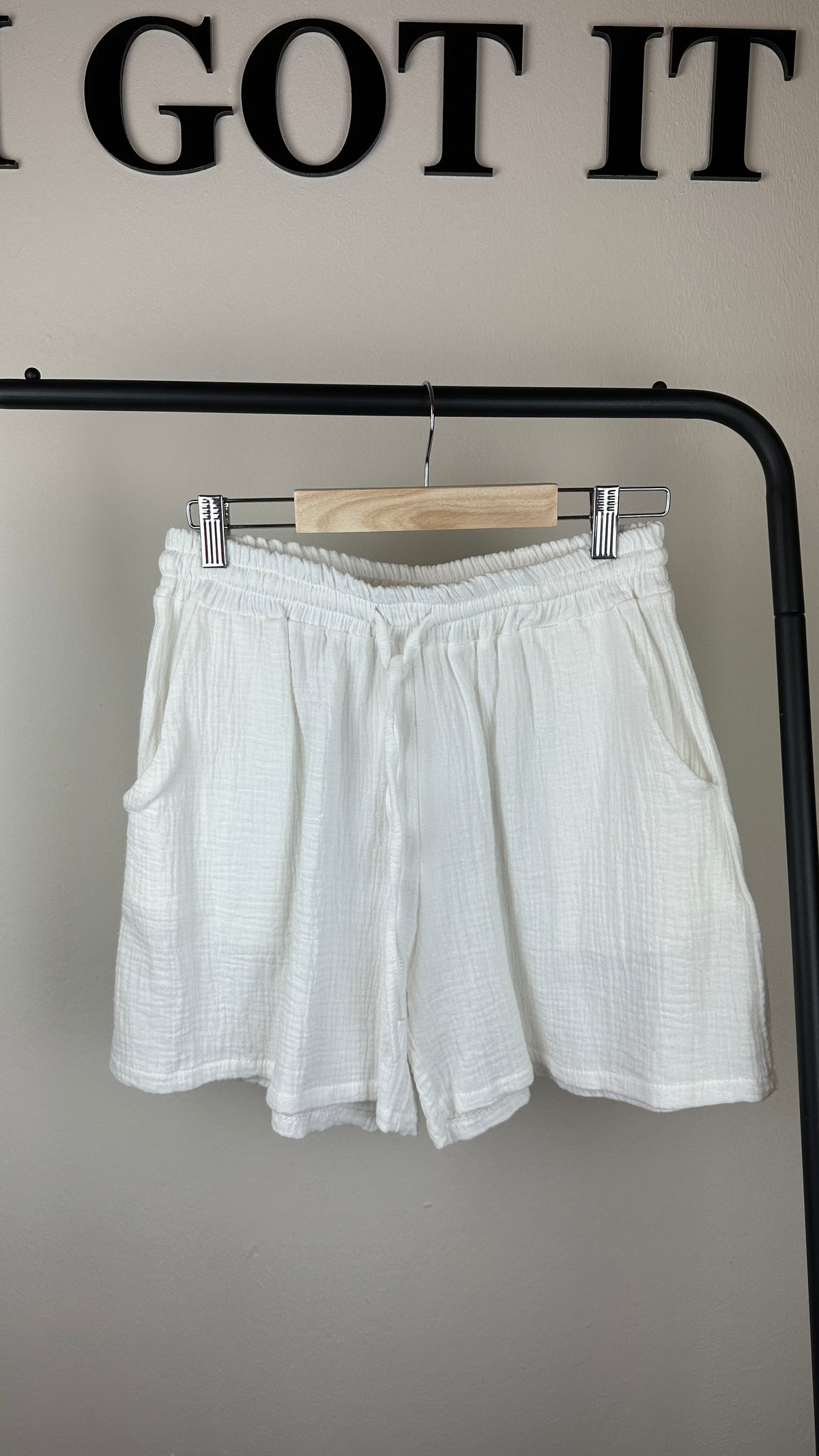 Musselinshorts Uni Pastell