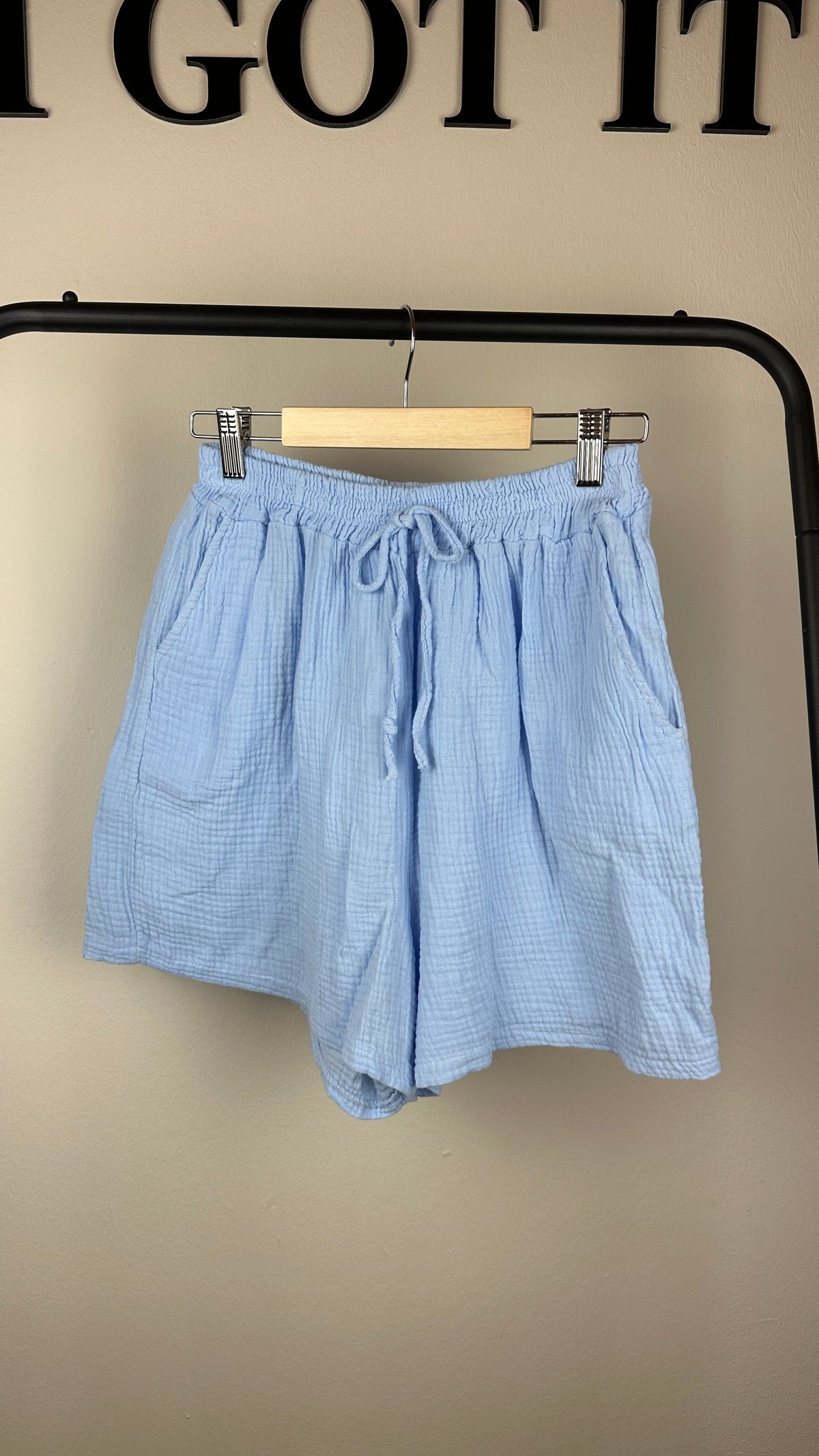 Musselinshorts Uni Pastell