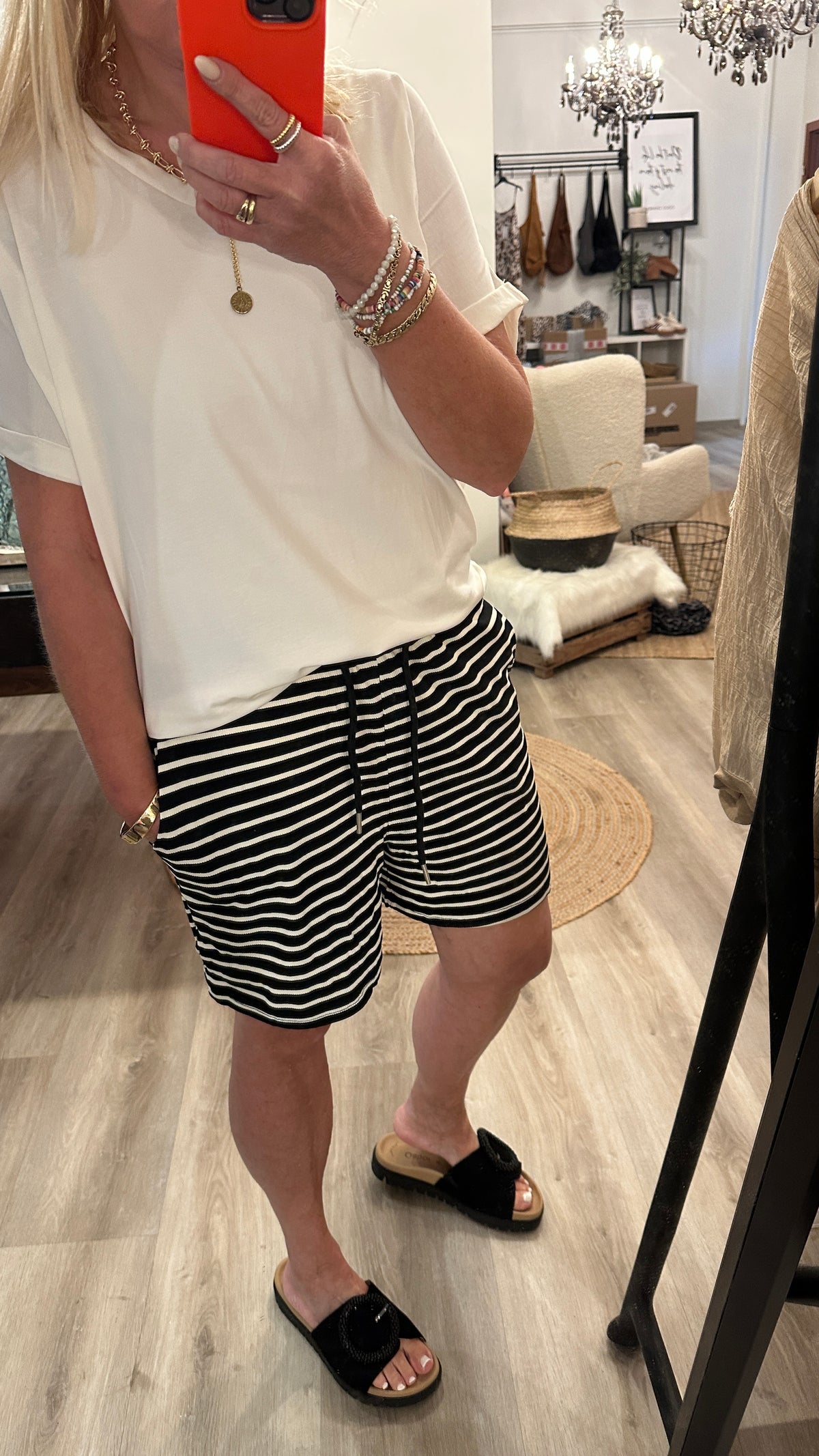 Rippshorts  gestreift