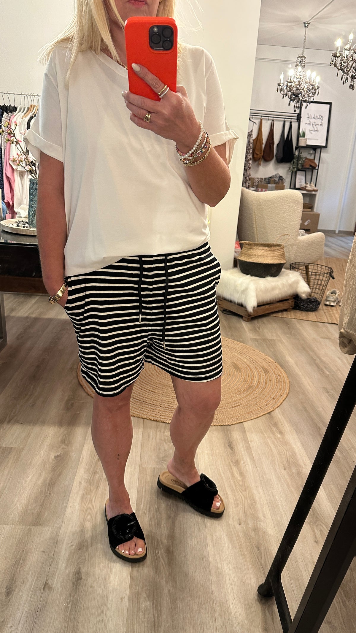 Rippshorts  gestreift