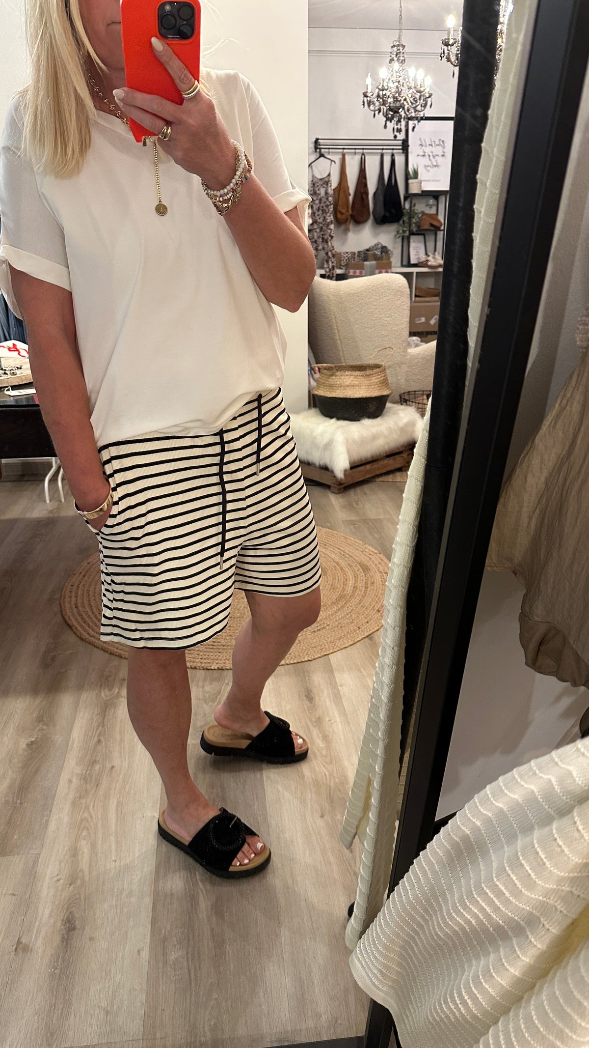 Rippshorts  gestreift