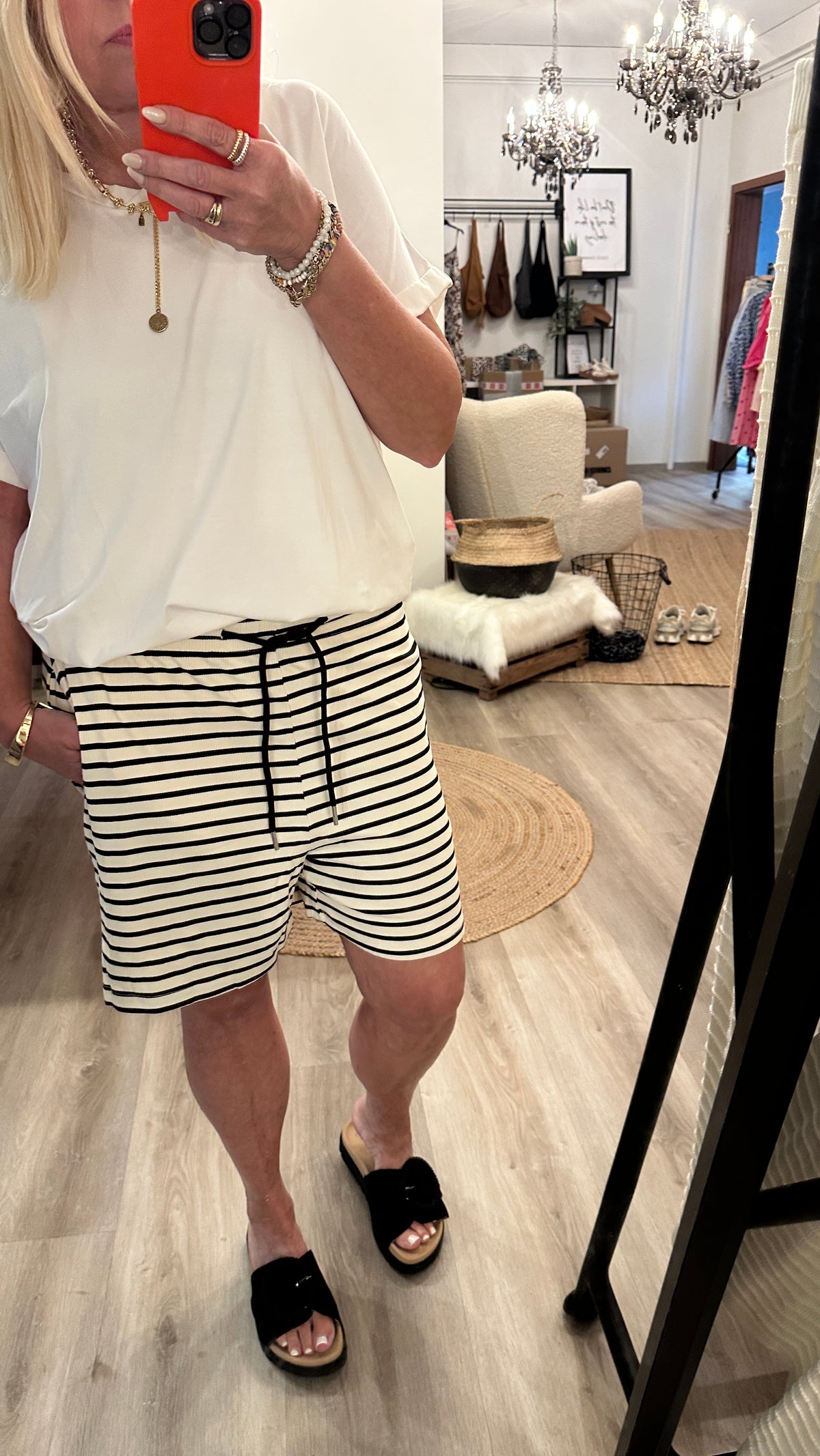 Rippshorts  gestreift