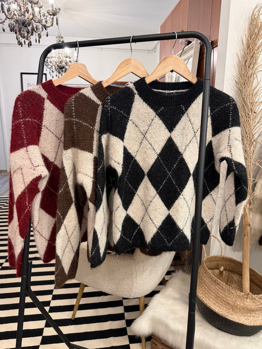 Rautenpullover Alpaca