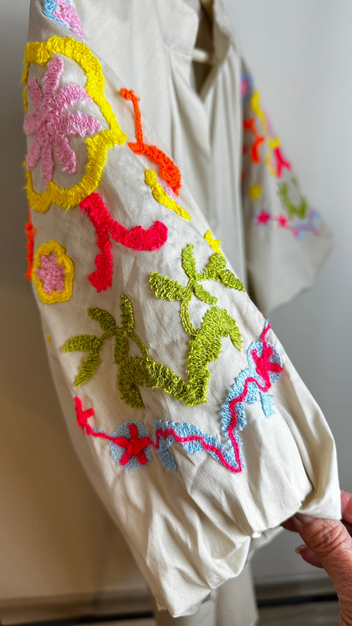 Kleid Jani mit Stickerei uni