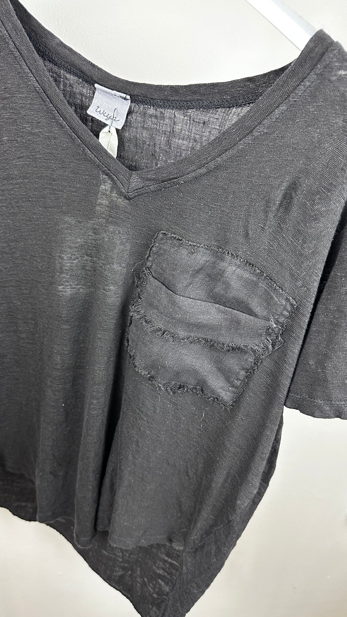 Leinen T-Shirt mit Tasche