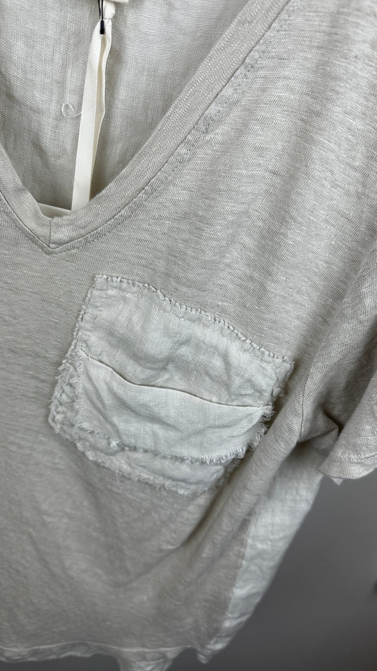 Leinen T-Shirt mit Tasche
